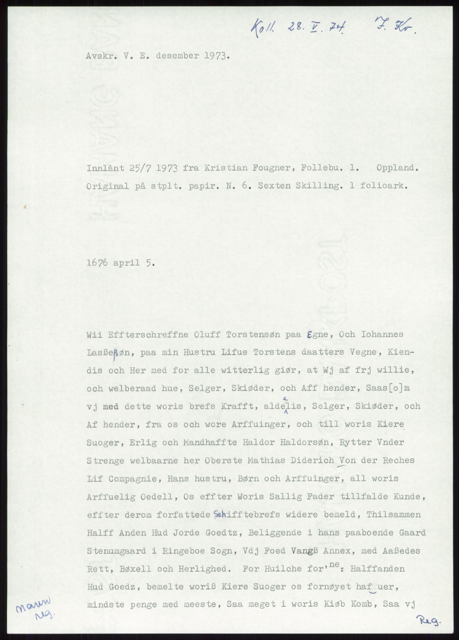 Samlinger til kildeutgivelse, Diplomavskriftsamlingen, RA/EA-4053/H/Ha, p. 2060