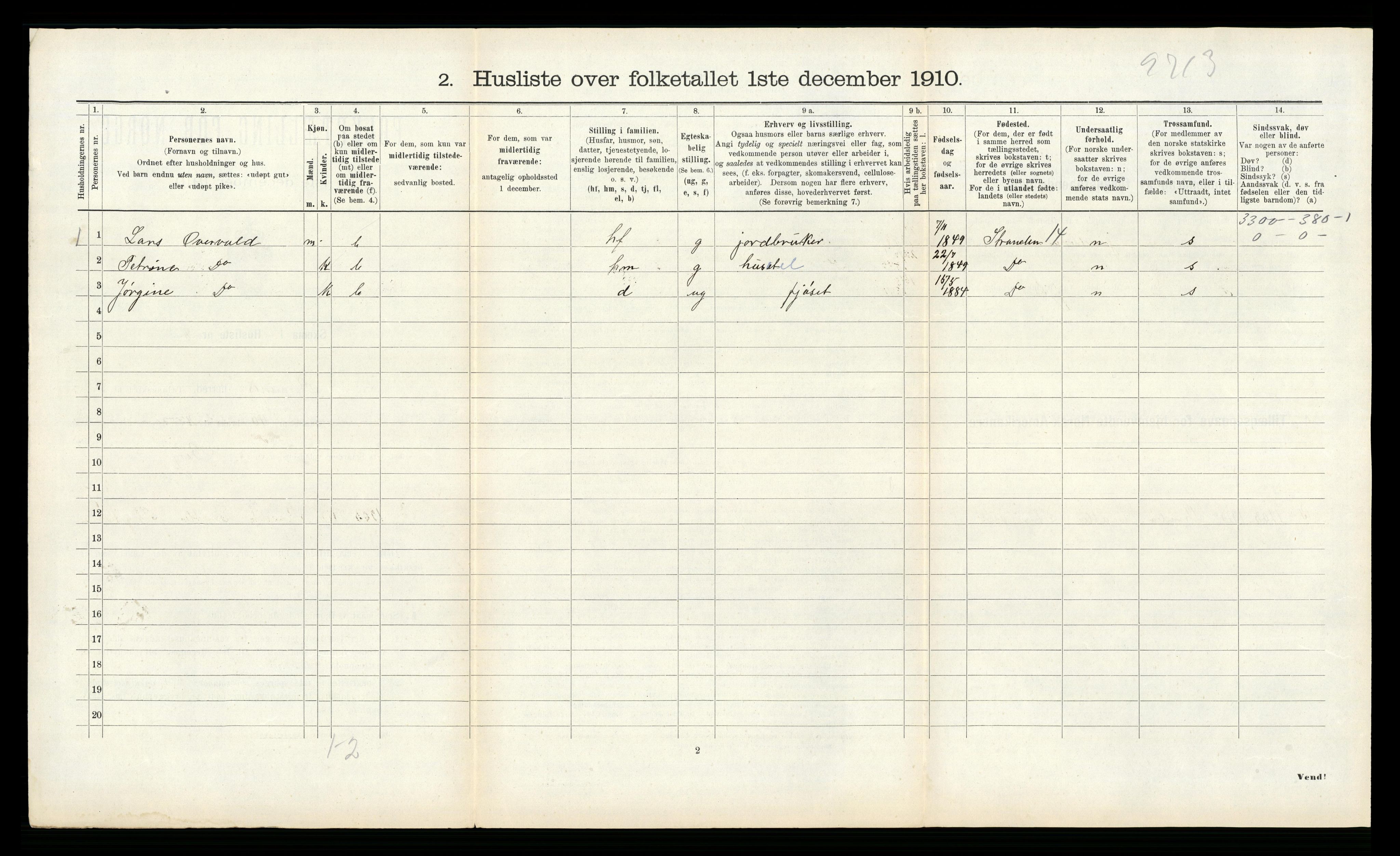 RA, 1910 census for Borgund, 1910, p. 568