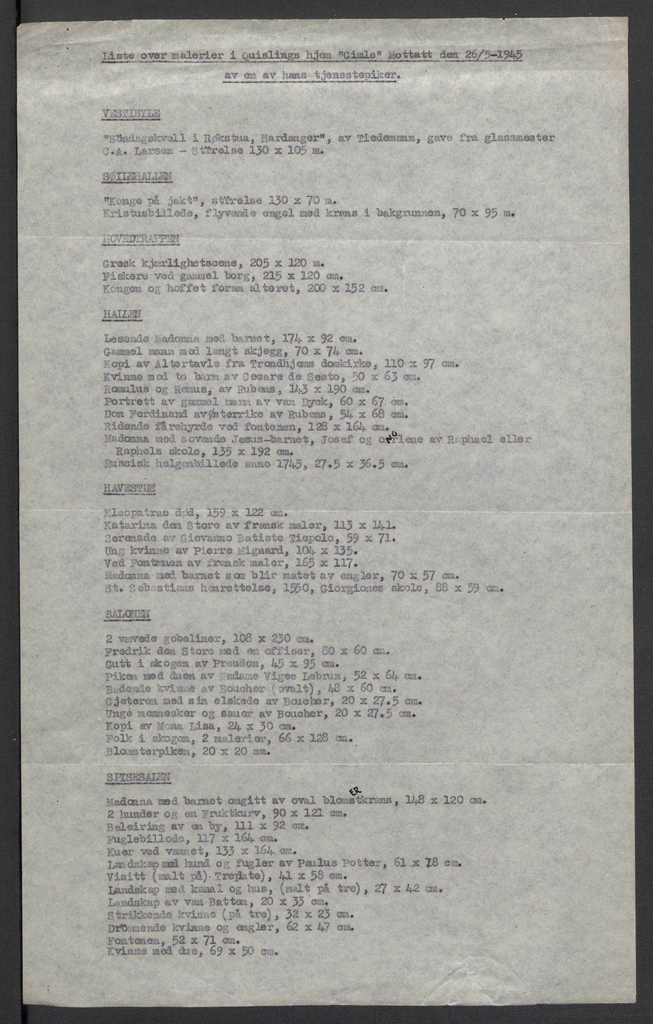 Landssvikarkivet, Oslo politikammer, AV/RA-S-3138-01/D/Da/L0003: Dnr. 29, 1945, p. 2705