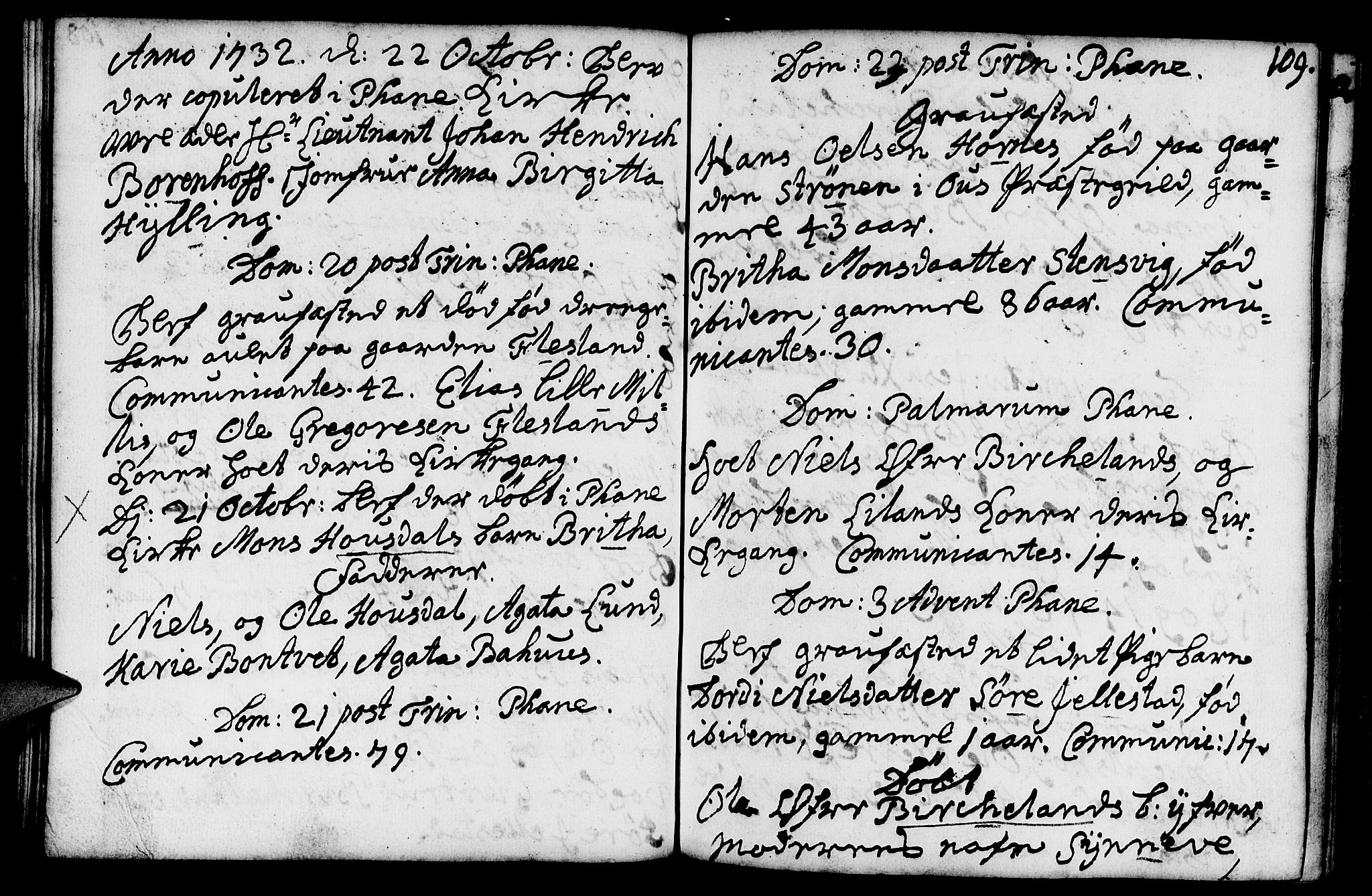 Fana Sokneprestembete, AV/SAB-A-75101/H/Haa/Haaa/L0002: Parish register (official) no. A 2, 1719-1735, p. 109