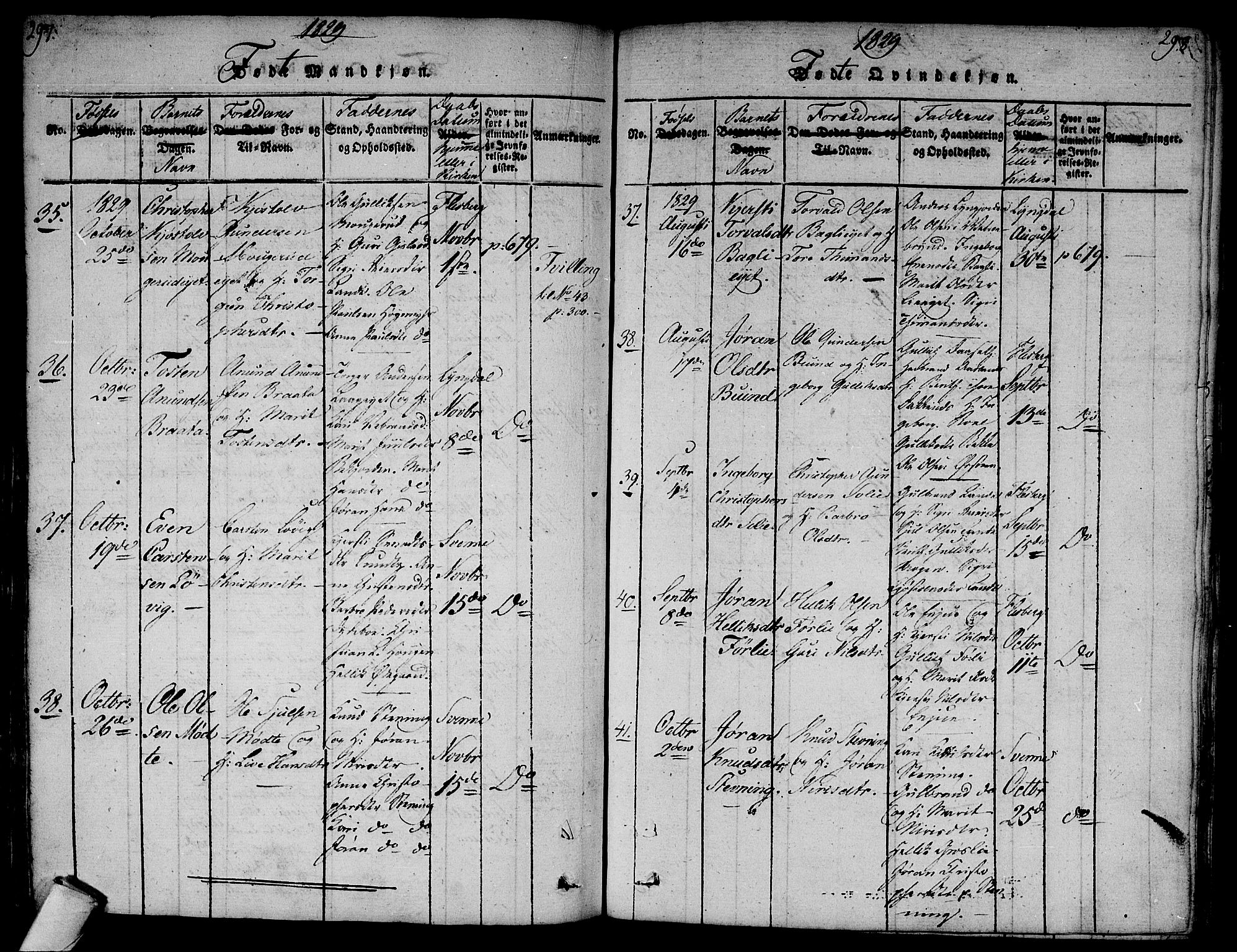 Flesberg kirkebøker, AV/SAKO-A-18/F/Fa/L0005: Parish register (official) no. I 5, 1816-1834, p. 297-298