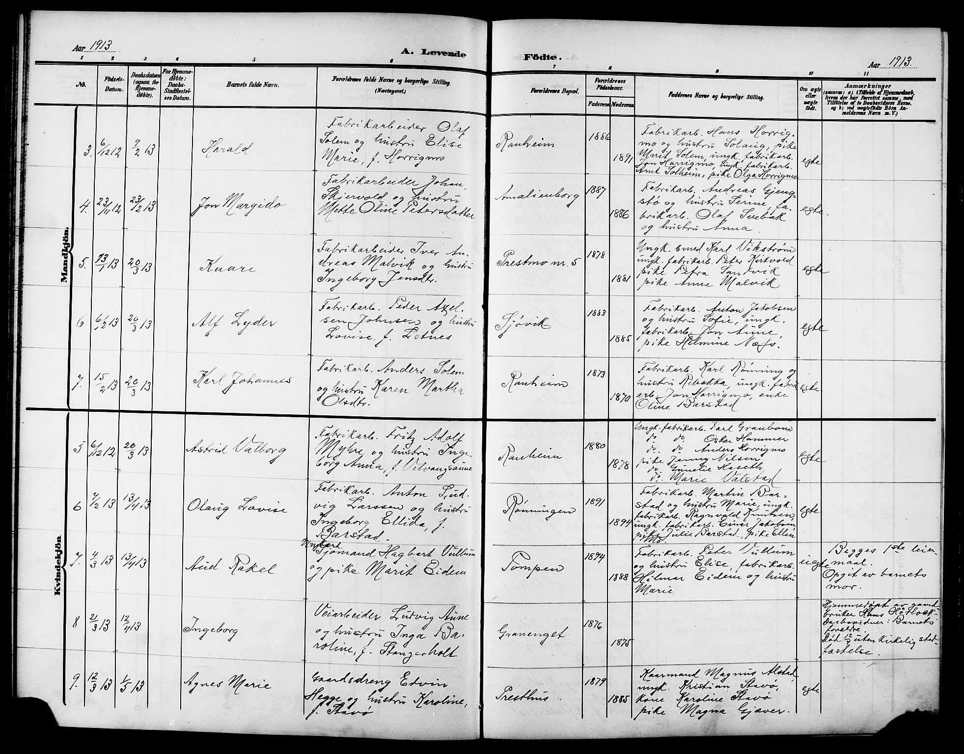 Ministerialprotokoller, klokkerbøker og fødselsregistre - Sør-Trøndelag, SAT/A-1456/615/L0400: Parish register (copy) no. 615C01, 1905-1921