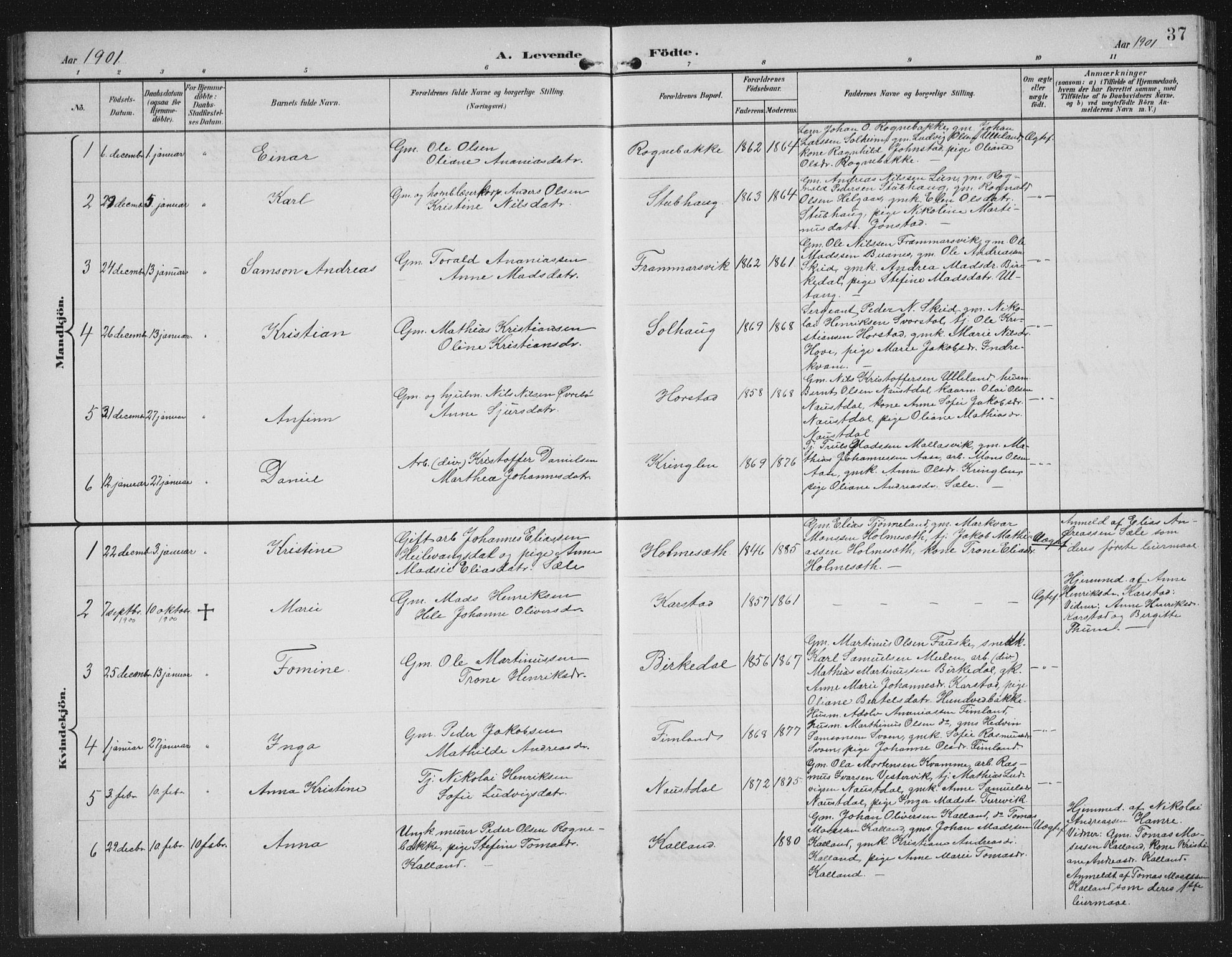 Førde sokneprestembete, SAB/A-79901/H/Hab/Habd/L0004: Parish register (copy) no. D 4, 1896-1913, p. 37
