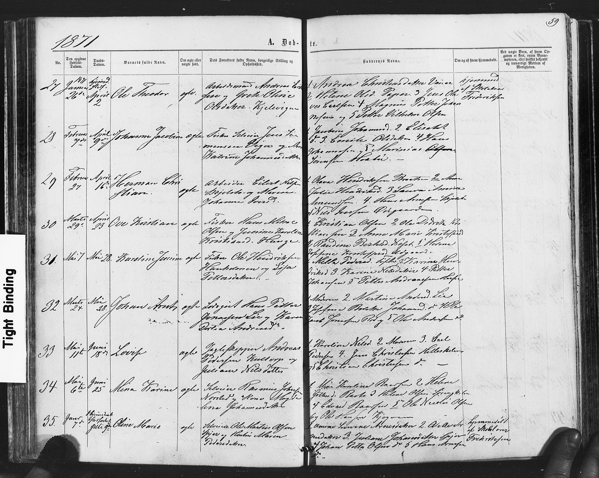 Hvaler prestekontor Kirkebøker, AV/SAO-A-2001/F/Fa/L0007: Parish register (official) no. I 7, 1864-1878, p. 59