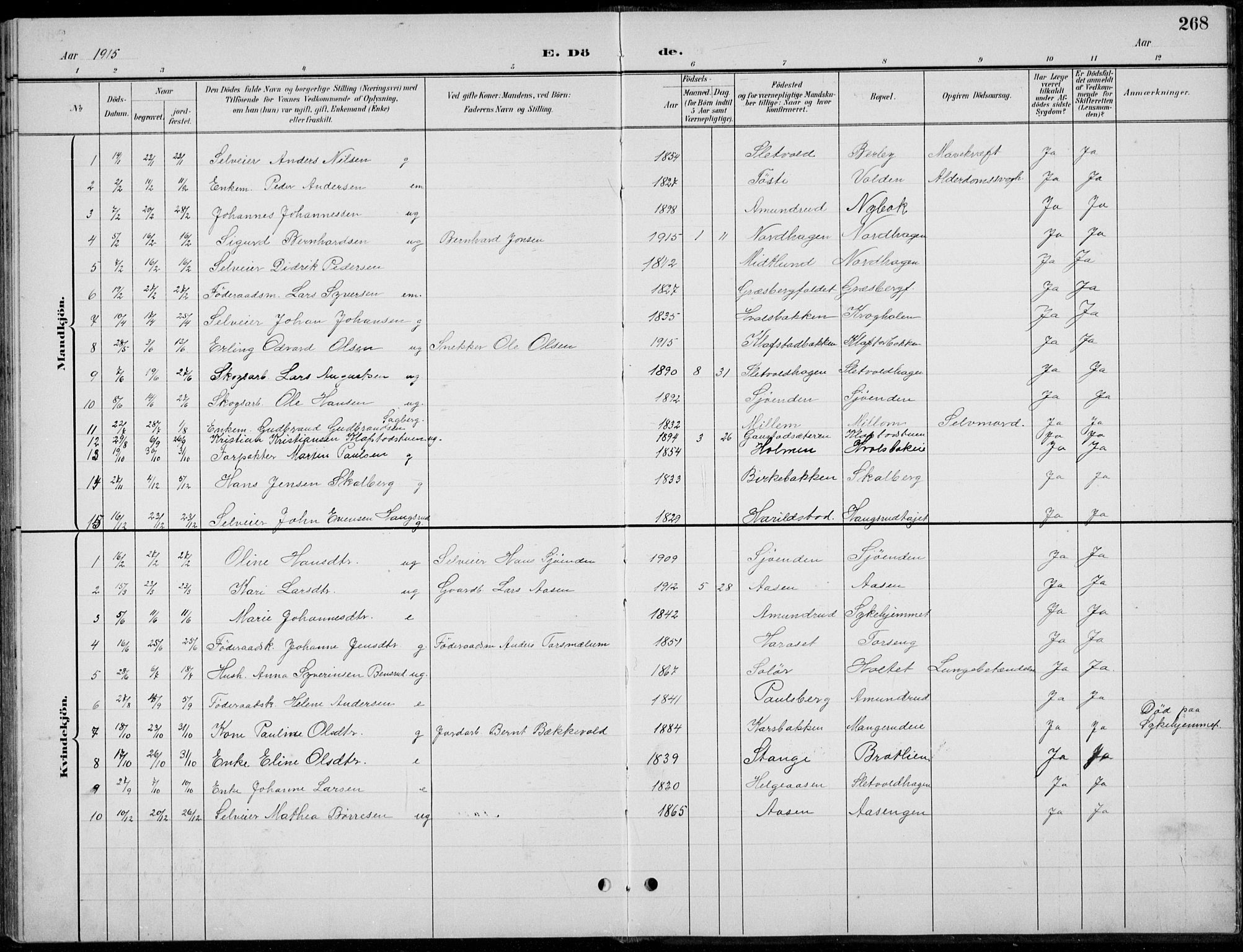 Romedal prestekontor, AV/SAH-PREST-004/L/L0013: Parish register (copy) no. 13, 1896-1937, p. 268