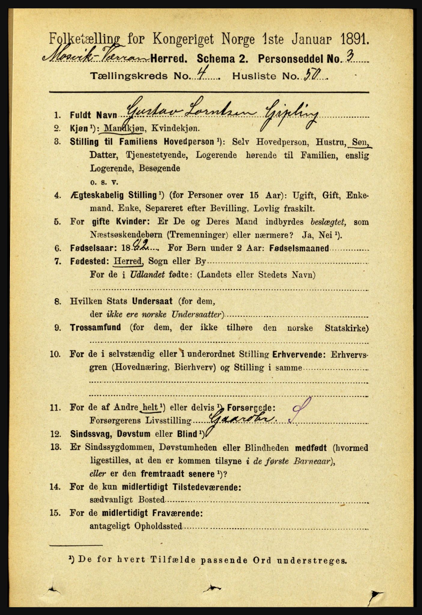 RA, 1891 census for 1723 Mosvik og Verran, 1891, p. 1718