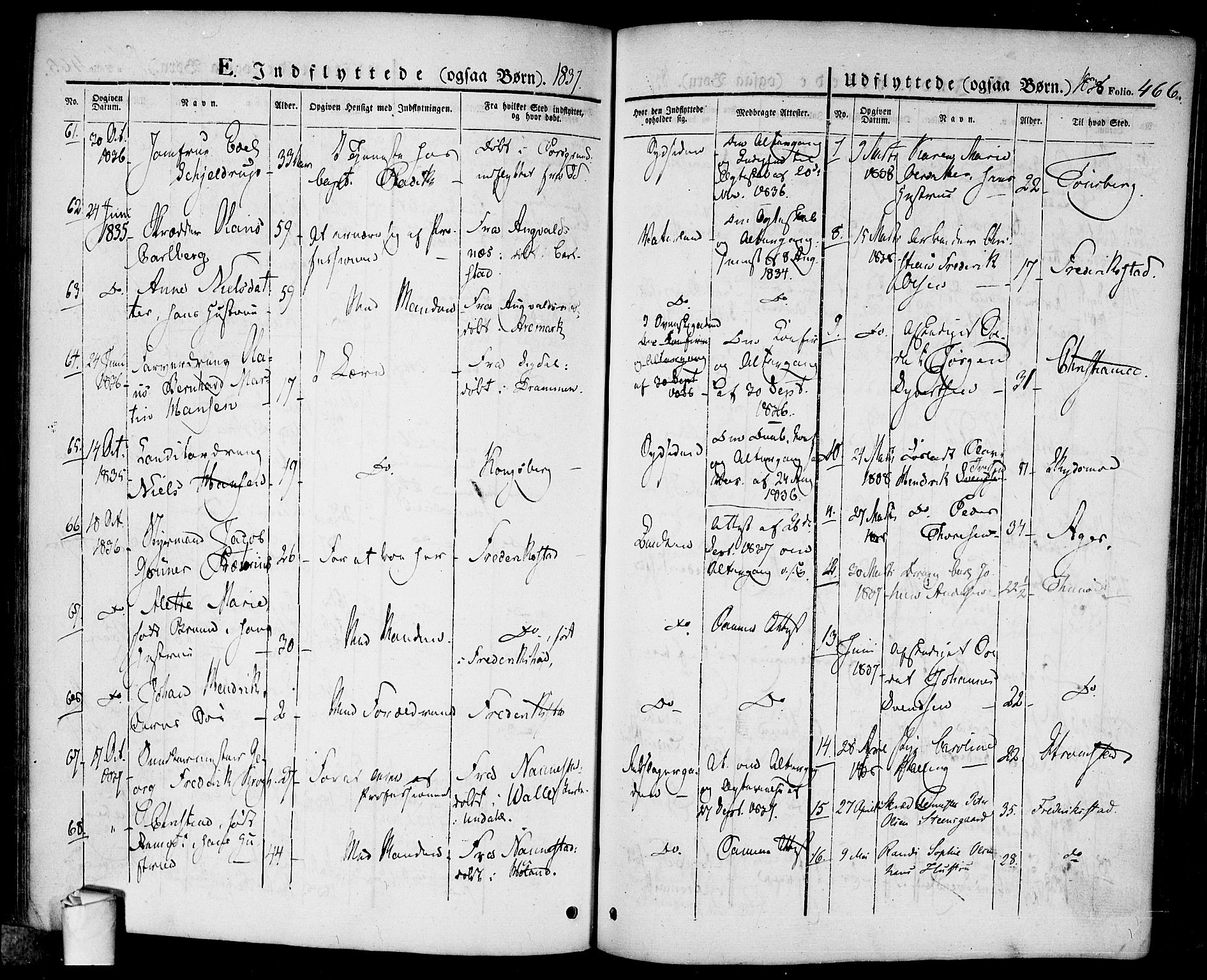 Halden prestekontor Kirkebøker, AV/SAO-A-10909/F/Fa/L0005: Parish register (official) no. I 5, 1834-1845, p. 466