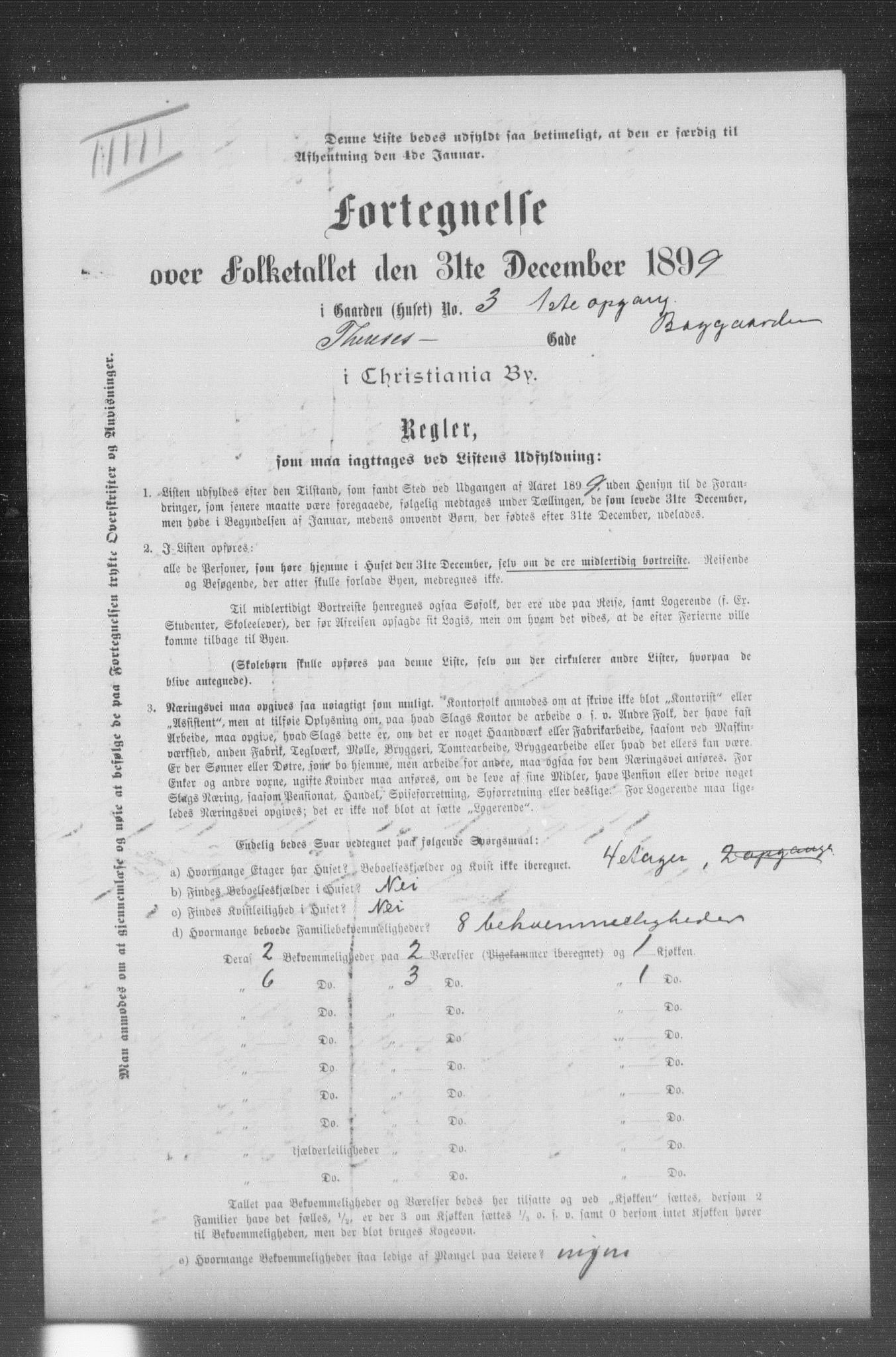 OBA, Municipal Census 1899 for Kristiania, 1899, p. 14033