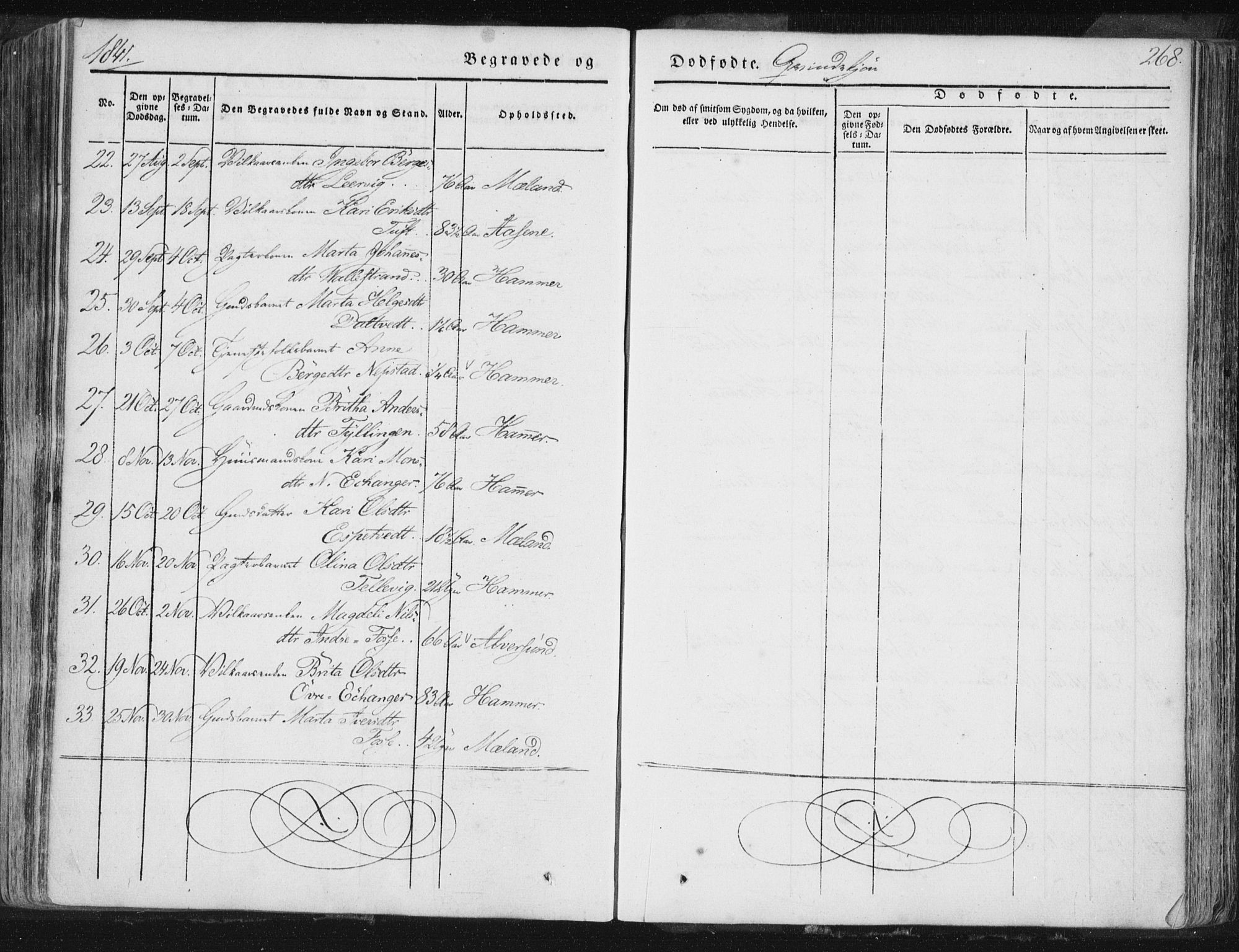 Hamre sokneprestembete, SAB/A-75501/H/Ha/Haa/Haaa/L0012: Parish register (official) no. A 12, 1834-1845, p. 268