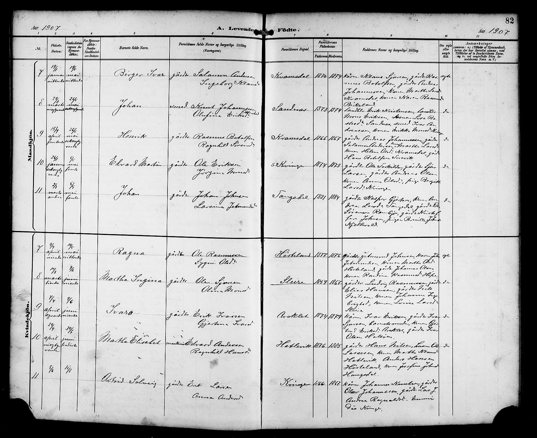 Masfjorden Sokneprestembete, SAB/A-77001: Parish register (copy) no. B 1, 1892-1913, p. 82