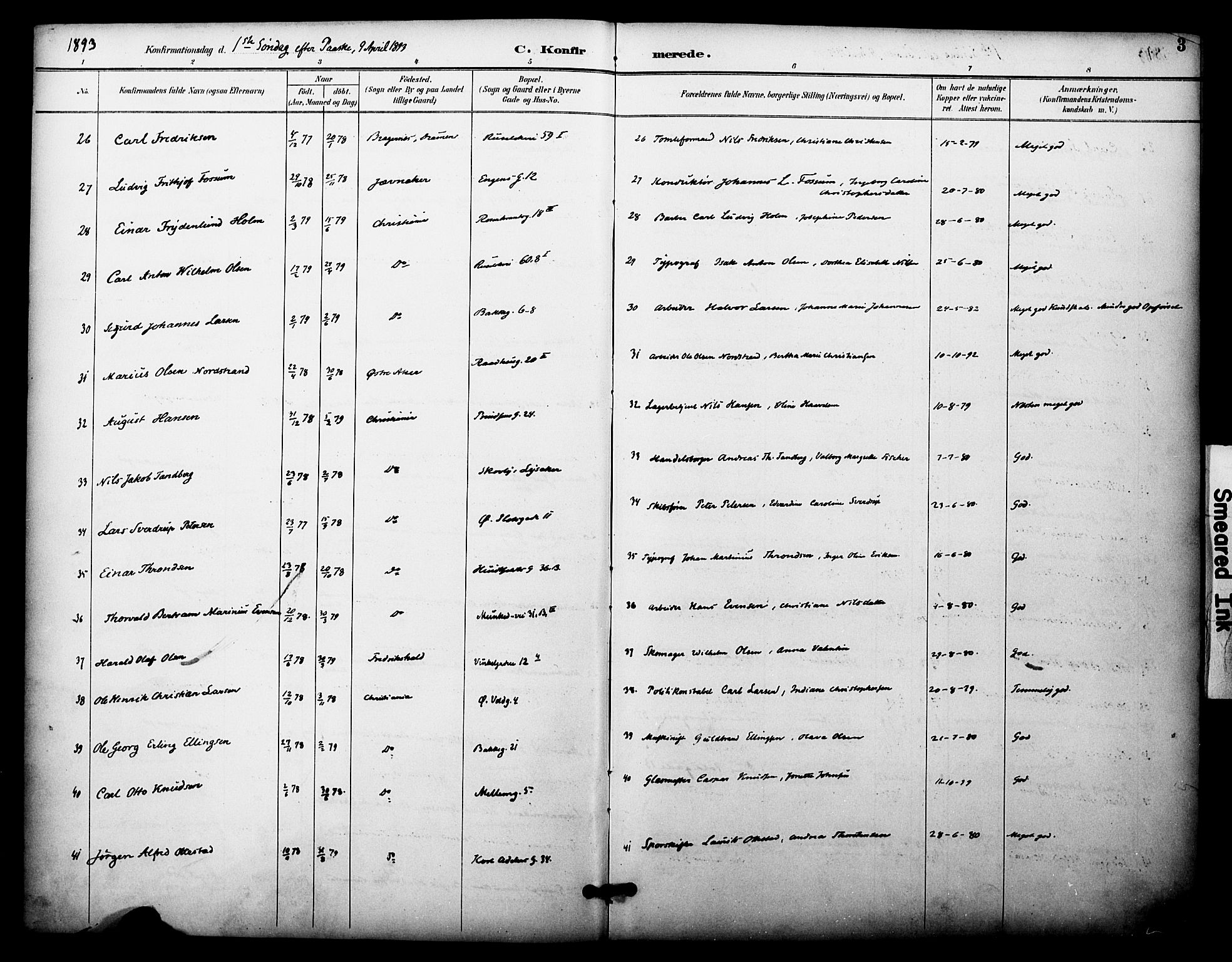 Johannes prestekontor Kirkebøker, AV/SAO-A-10852/F/Fa/L0005: Parish register (official) no. 5, 1893-1907, p. 3