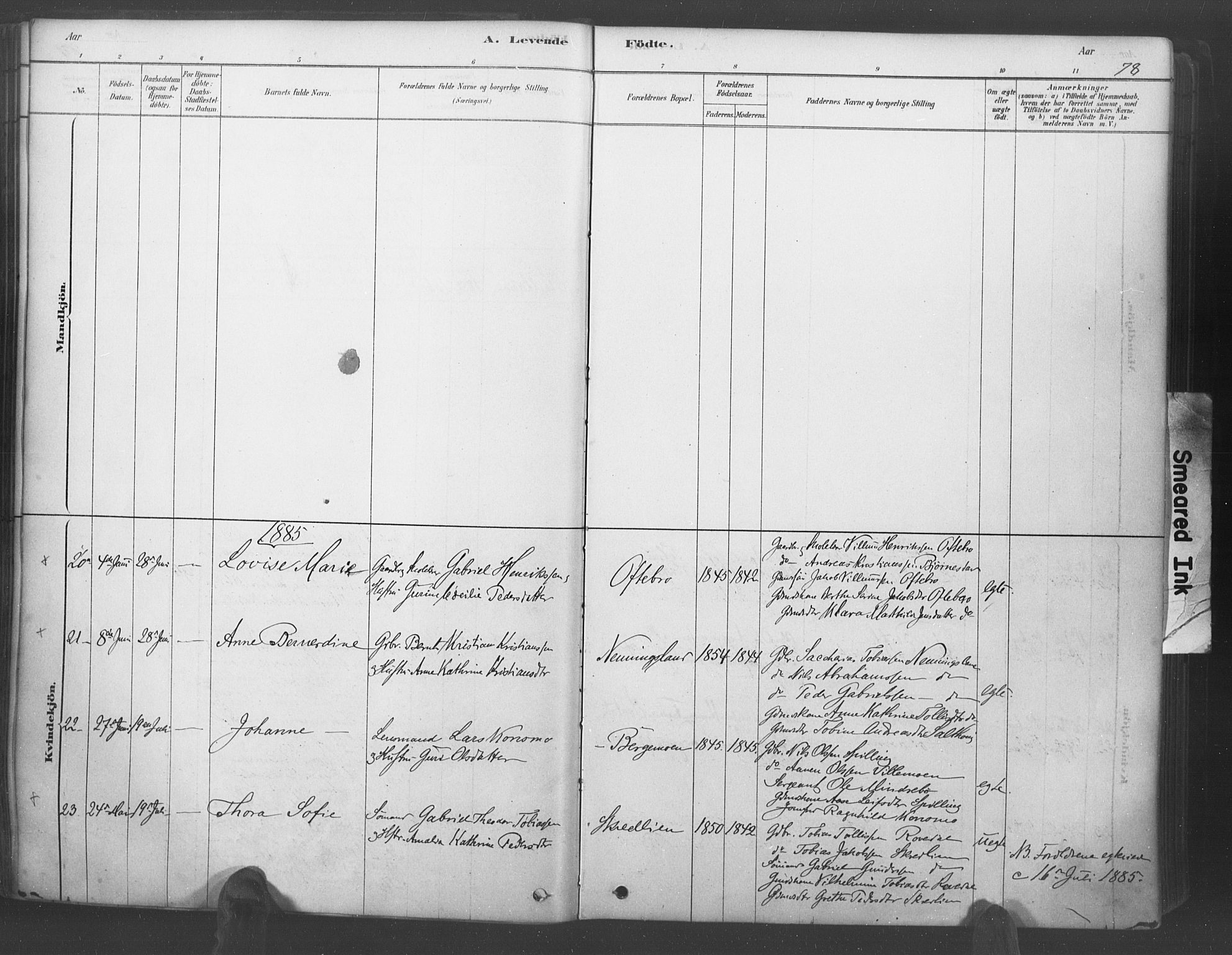 Lyngdal sokneprestkontor, AV/SAK-1111-0029/F/Fa/Fac/L0011: Parish register (official) no. A 11, 1878-1893, p. 78