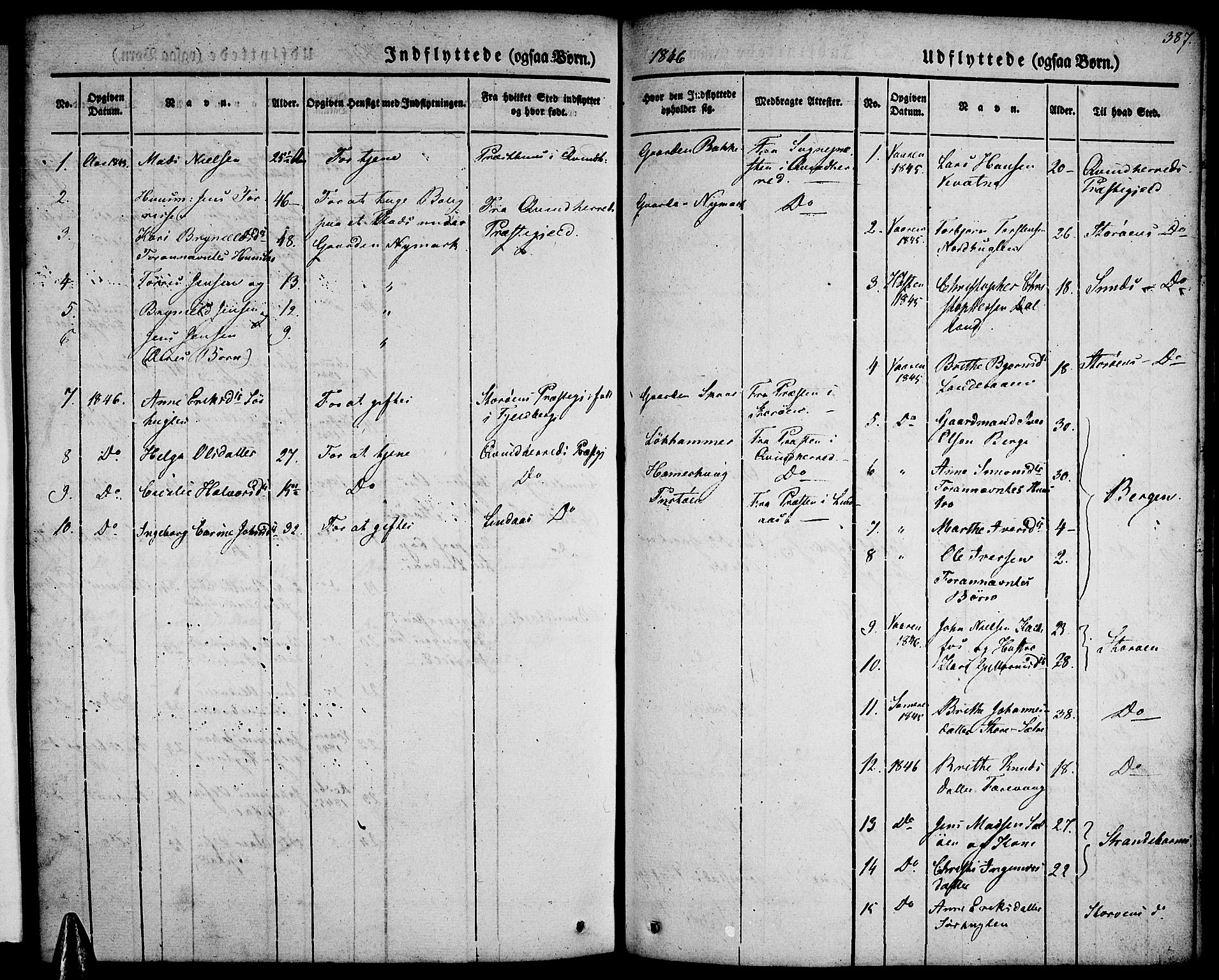 Tysnes sokneprestembete, AV/SAB-A-78601/H/Haa: Parish register (official) no. A 9, 1837-1848, p. 387