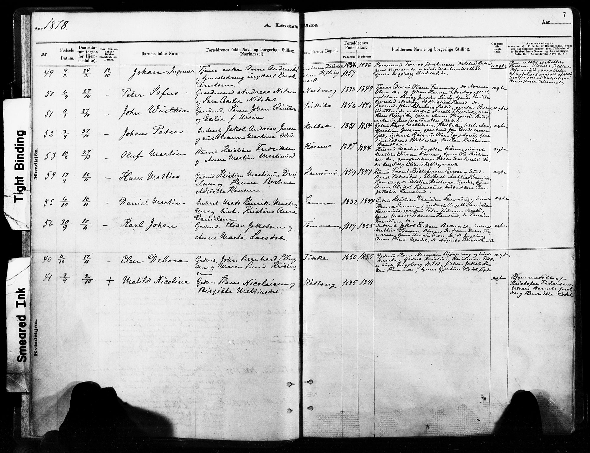 Ministerialprotokoller, klokkerbøker og fødselsregistre - Nordland, AV/SAT-A-1459/859/L0846: Parish register (official) no. 859A06, 1878-1889, p. 7