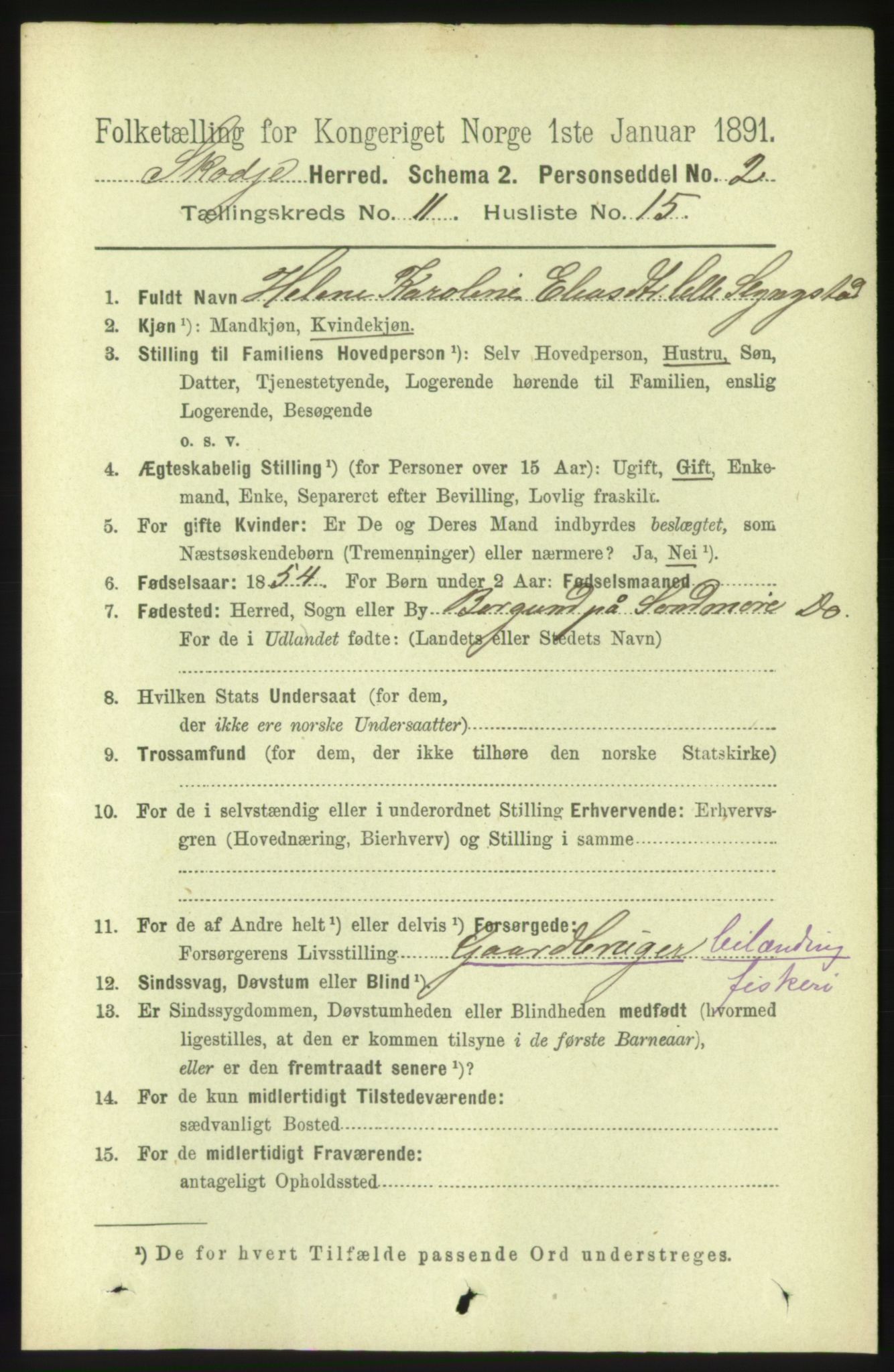 RA, 1891 census for 1529 Skodje, 1891, p. 2317