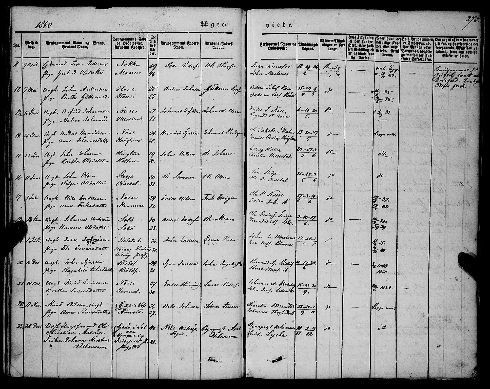 Vik sokneprestembete, AV/SAB-A-81501/H/Haa/Haaa/L0008: Parish register (official) no. A 8, 1846-1865, p. 273