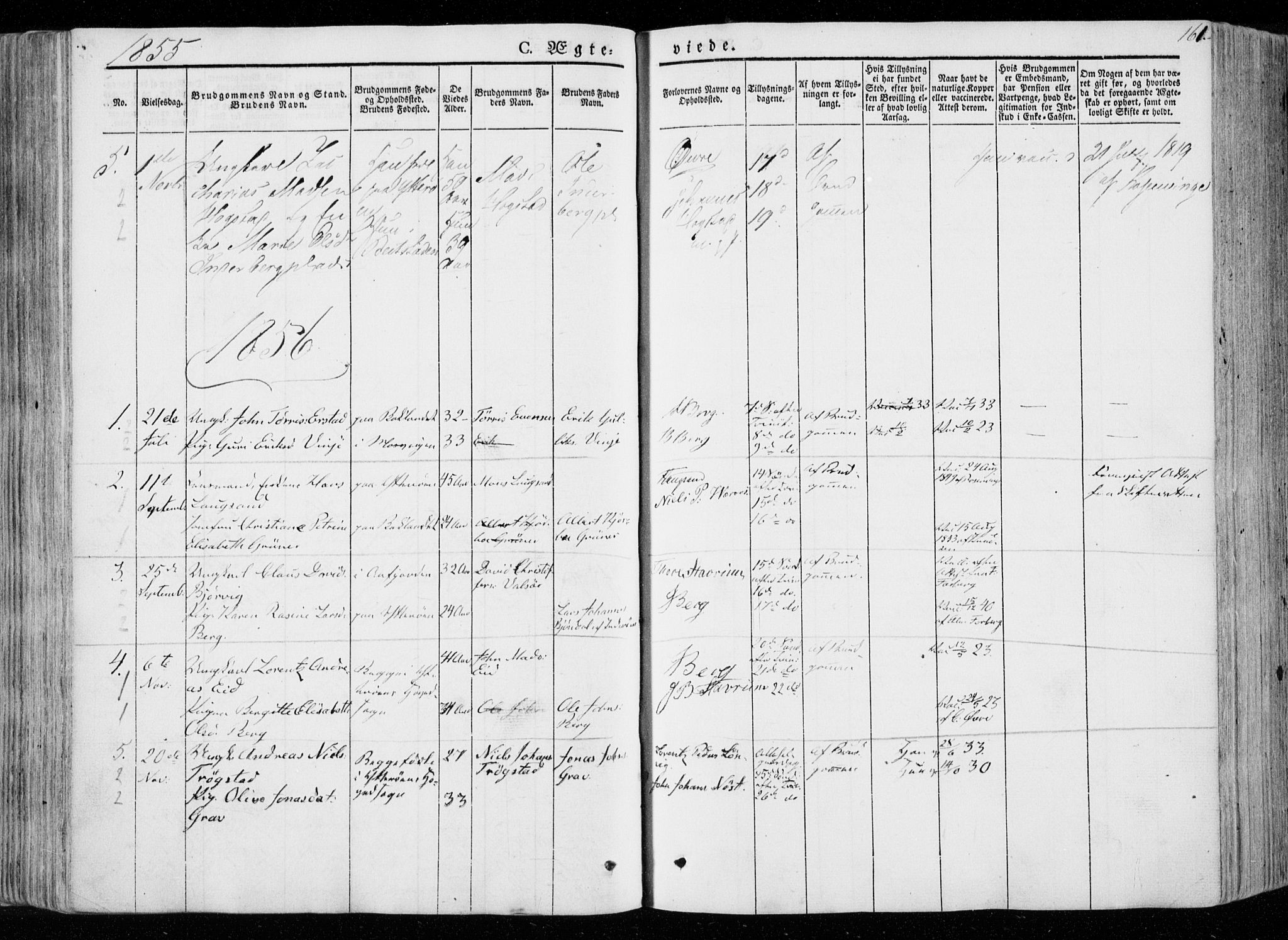 Ministerialprotokoller, klokkerbøker og fødselsregistre - Nord-Trøndelag, SAT/A-1458/722/L0218: Parish register (official) no. 722A05, 1843-1868, p. 161