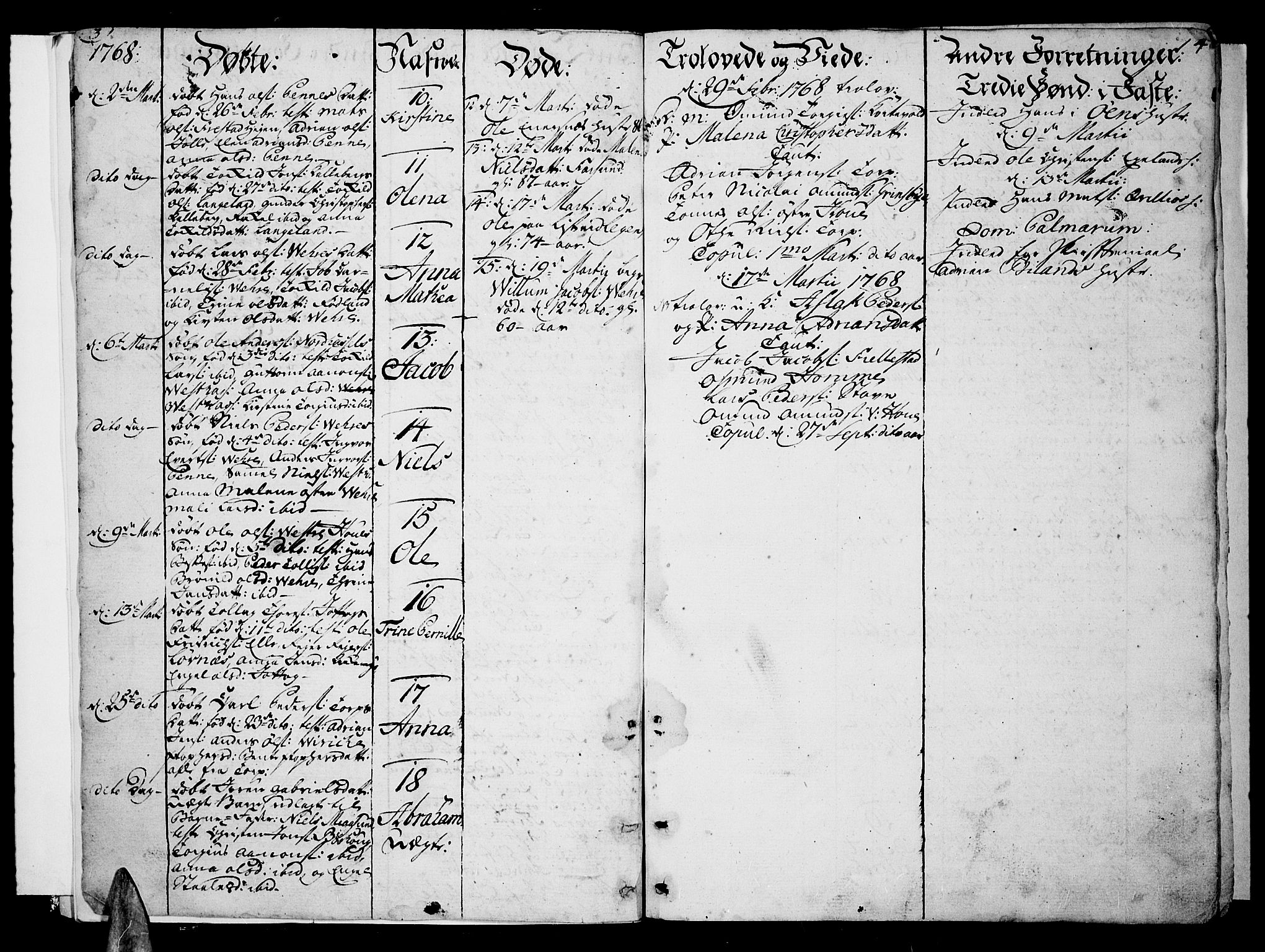 Lista sokneprestkontor, SAK/1111-0027/F/Fa/L0004: Parish register (official) no. A 4, 1768-1794, p. 3-4