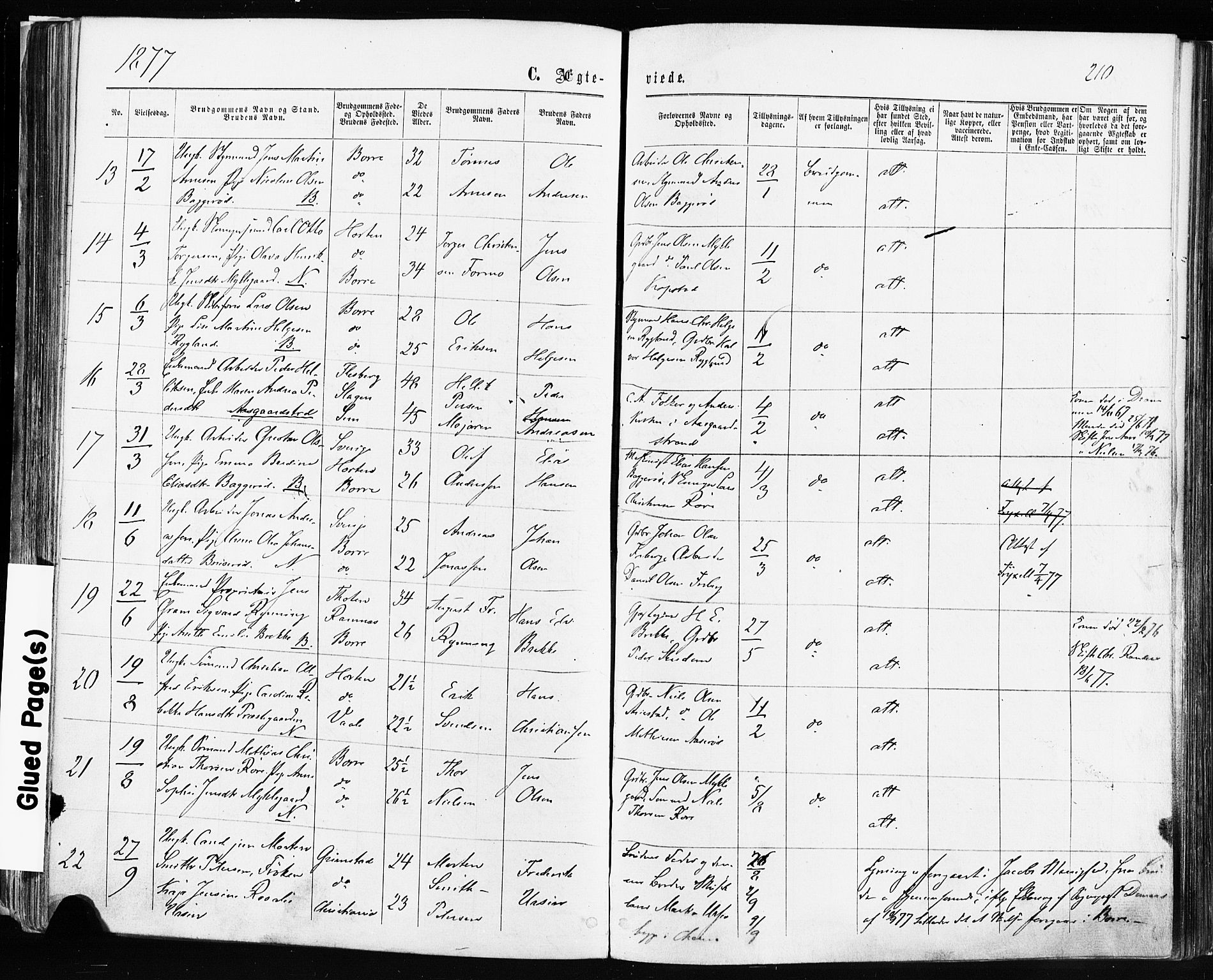 Borre kirkebøker, AV/SAKO-A-338/F/Fa/L0008: Parish register (official) no. I 8, 1868-1877, p. 210