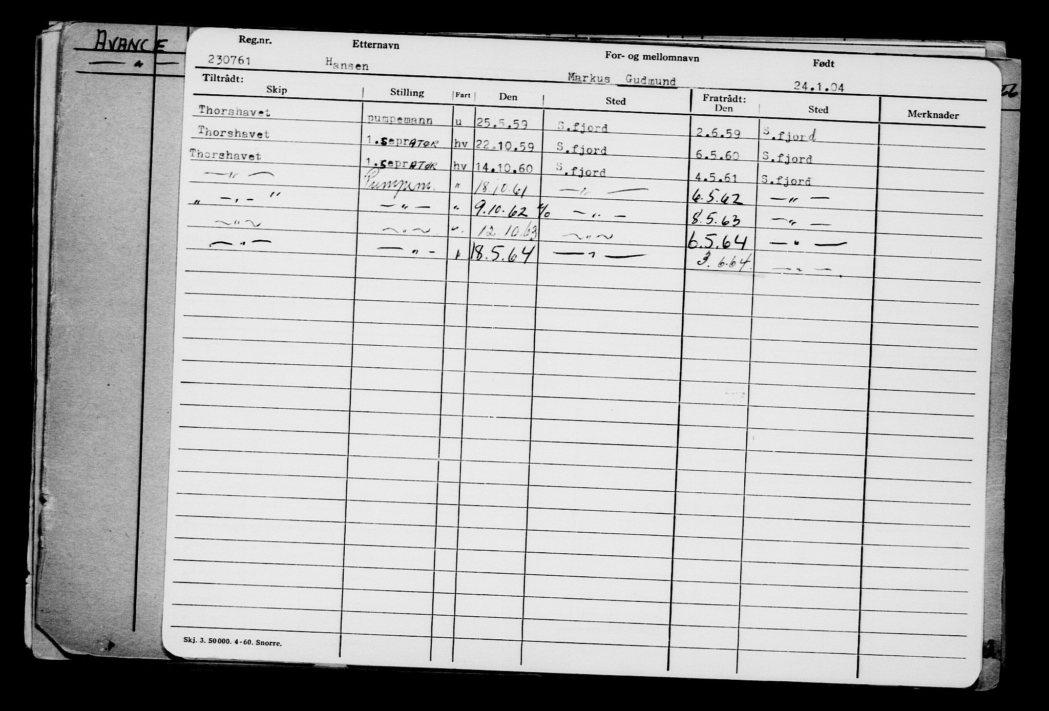 Direktoratet for sjømenn, AV/RA-S-3545/G/Gb/L0052: Hovedkort, 1904, p. 252