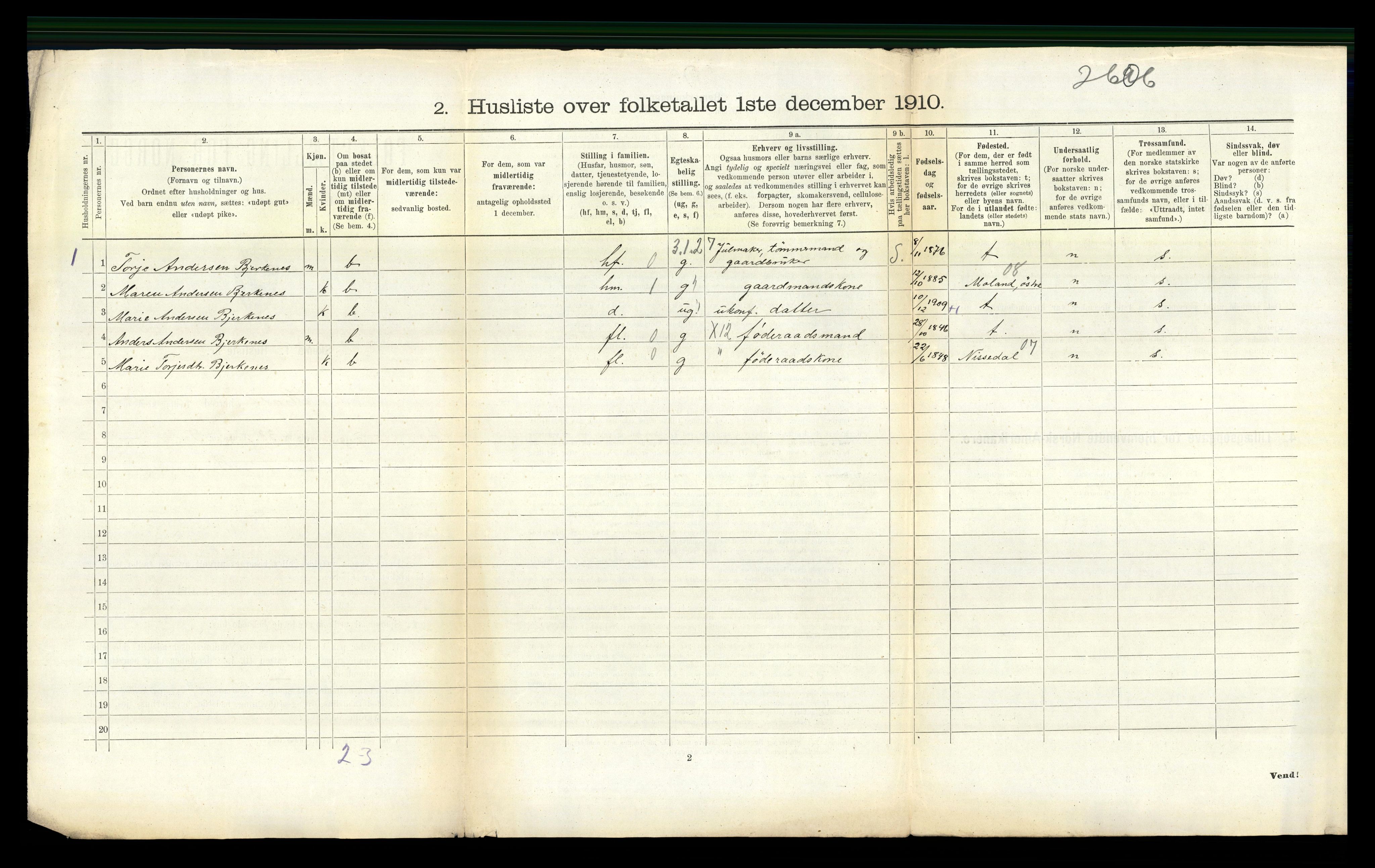 RA, 1910 census for Holt, 1910, p. 709