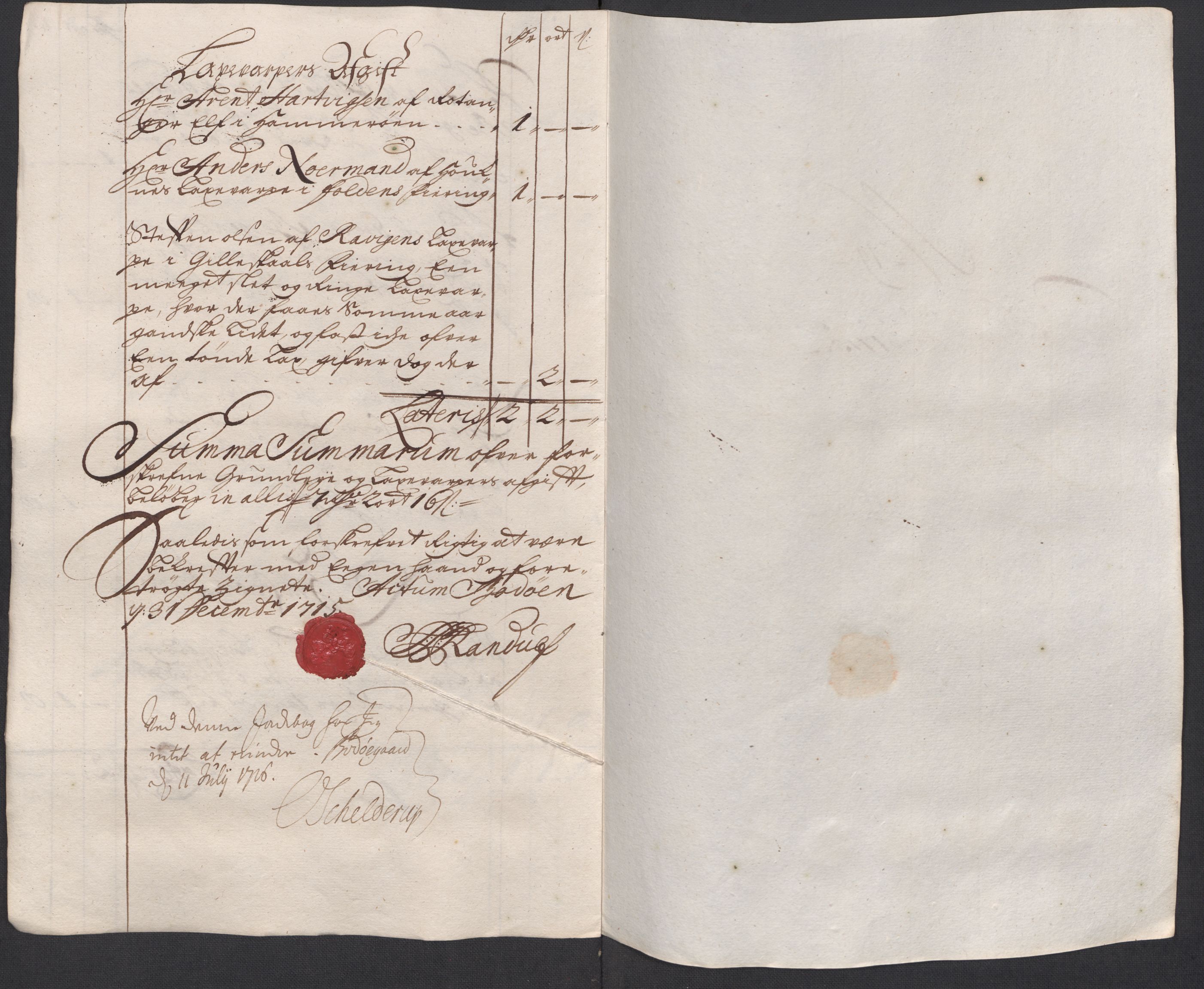 Rentekammeret inntil 1814, Reviderte regnskaper, Fogderegnskap, RA/EA-4092/R66/L4585: Fogderegnskap Salten, 1715, p. 232