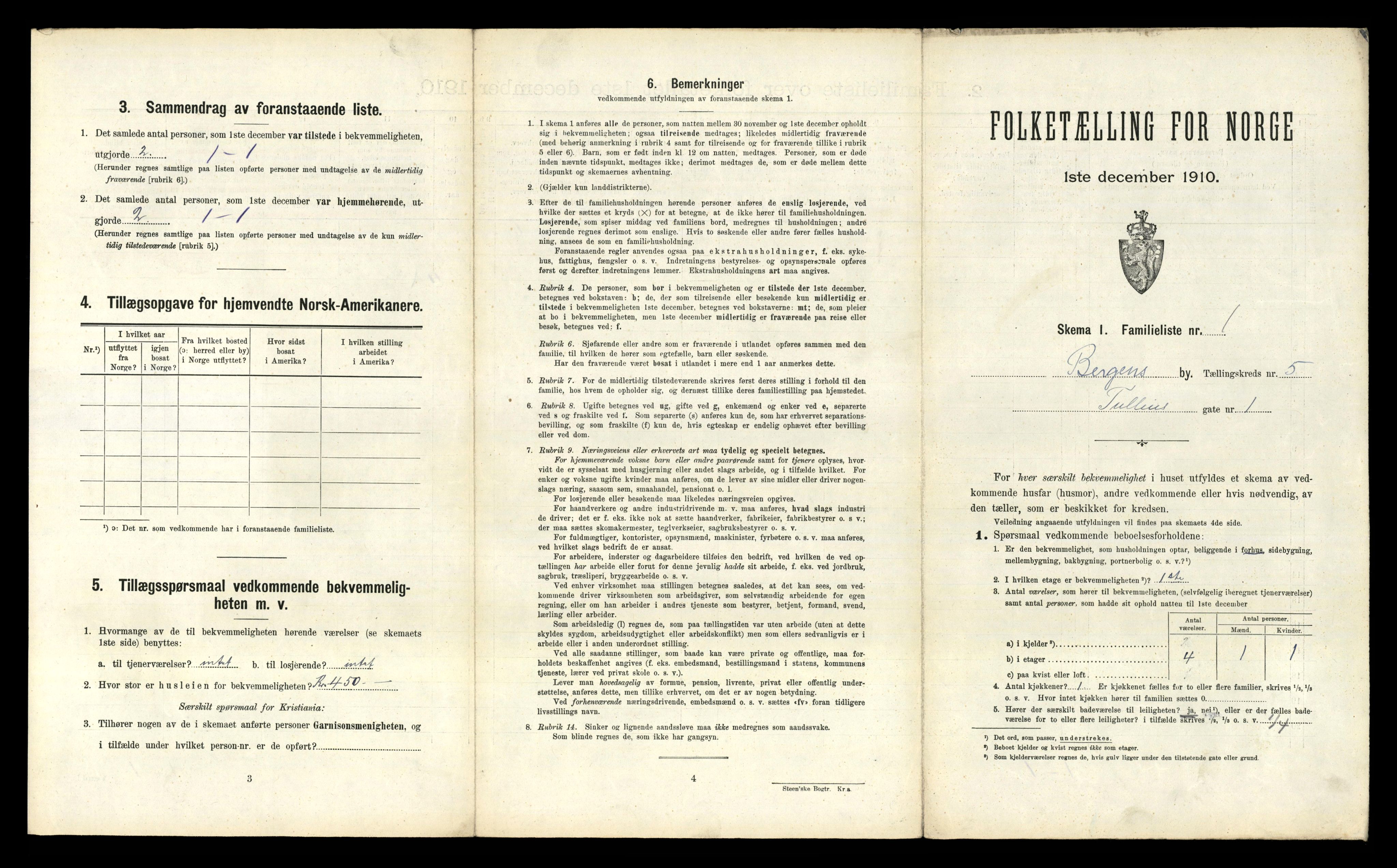 RA, 1910 census for Bergen, 1910, p. 1575