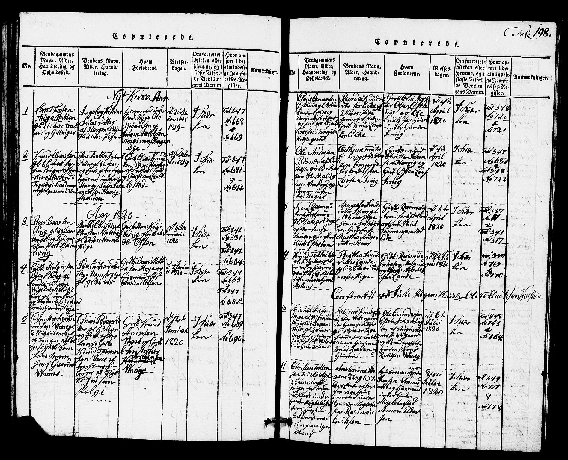 Avaldsnes sokneprestkontor, SAST/A -101851/H/Ha/Hab/L0001: Parish register (copy) no. B 1, 1816-1825, p. 198