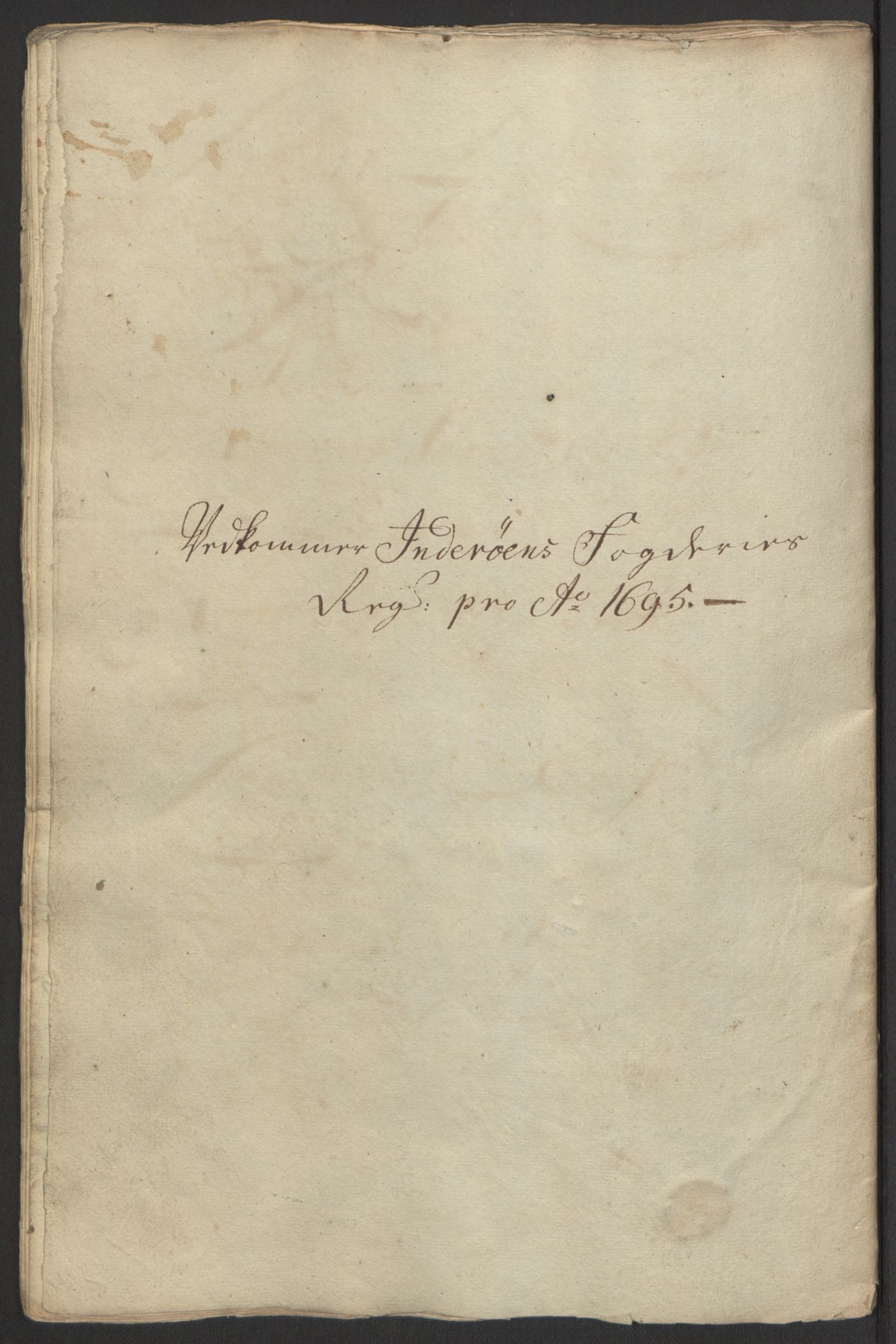 Rentekammeret inntil 1814, Reviderte regnskaper, Fogderegnskap, AV/RA-EA-4092/R63/L4309: Fogderegnskap Inderøy, 1695-1697, p. 75