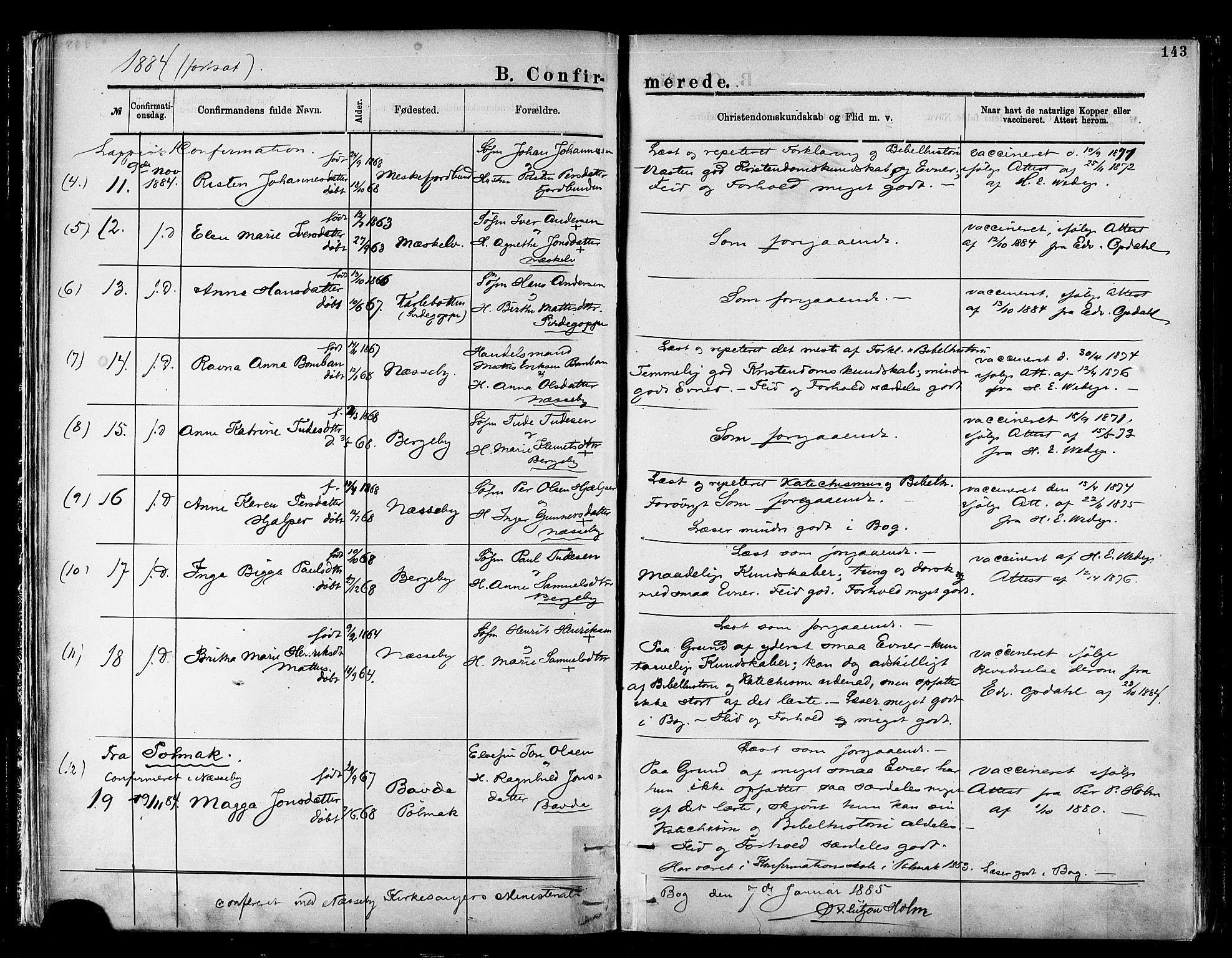 Nesseby sokneprestkontor, AV/SATØ-S-1330/H/Ha/L0004kirke: Parish register (official) no. 4, 1877-1884, p. 143