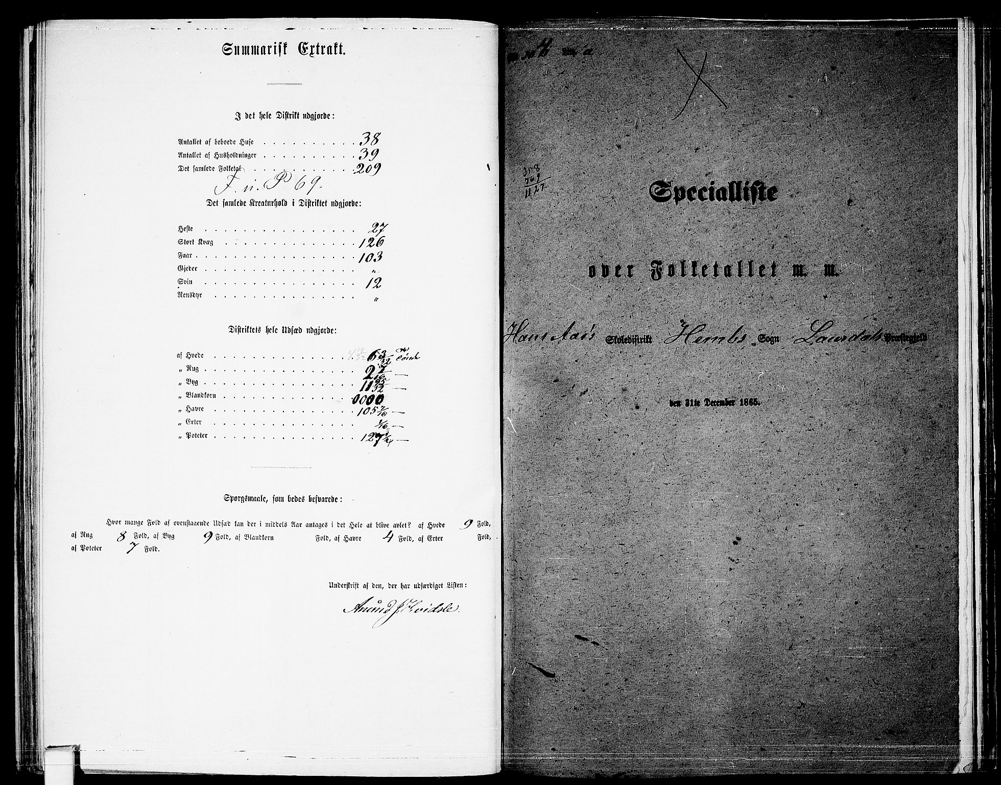 RA, 1865 census for Lardal, 1865, p. 72