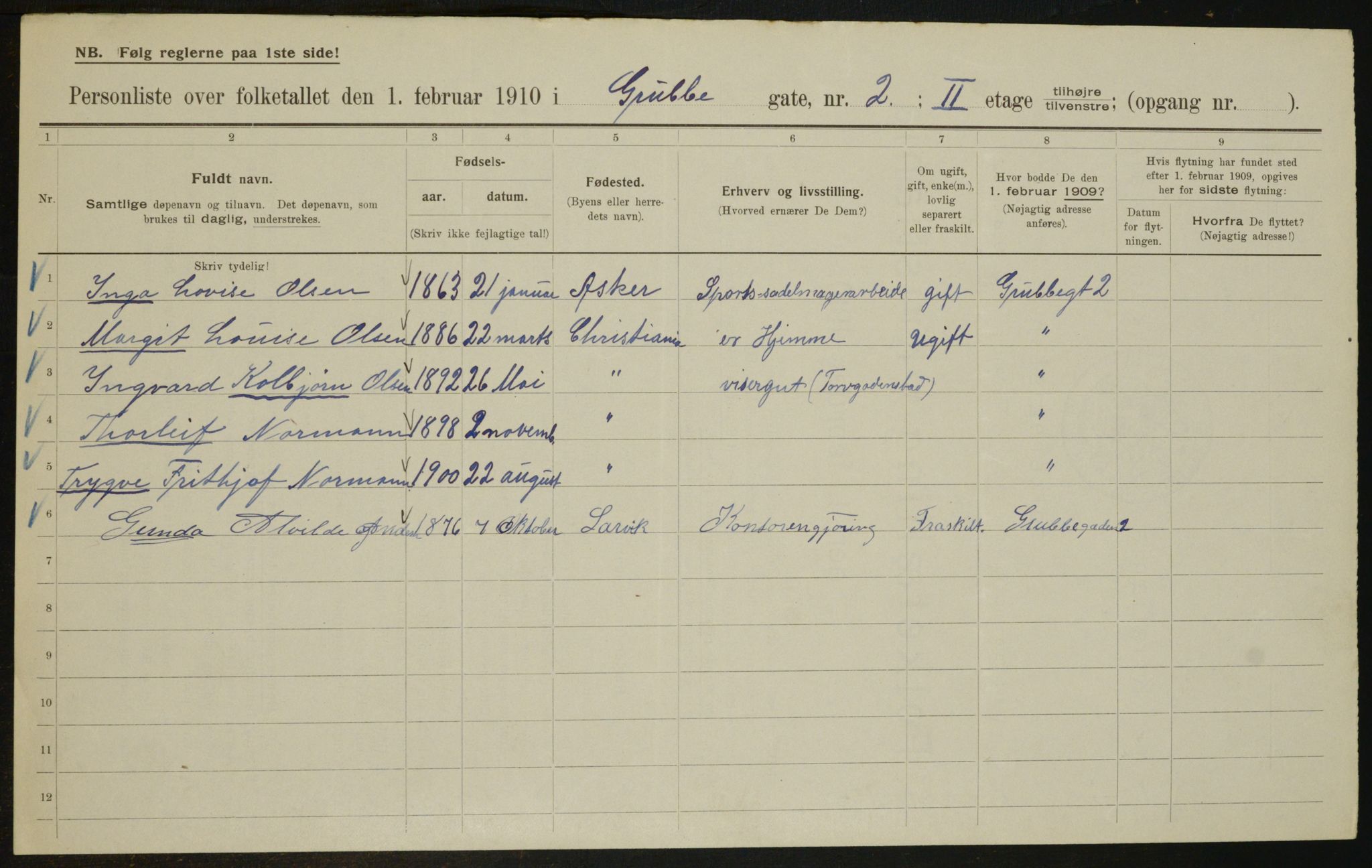 OBA, Municipal Census 1910 for Kristiania, 1910, p. 28926