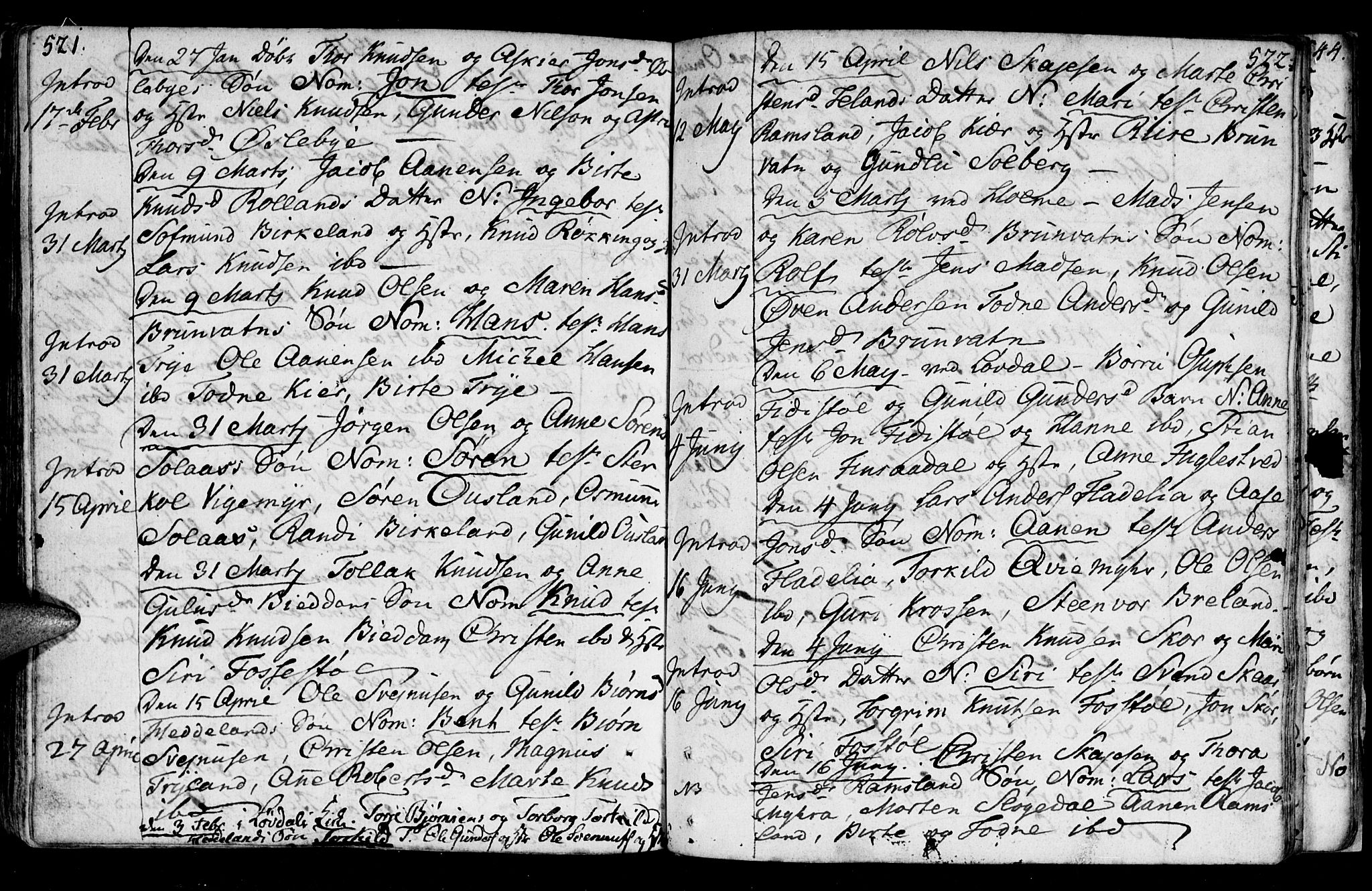 Holum sokneprestkontor, AV/SAK-1111-0022/F/Fa/Fac/L0001: Parish register (official) no. A 1, 1773-1820, p. 521-522