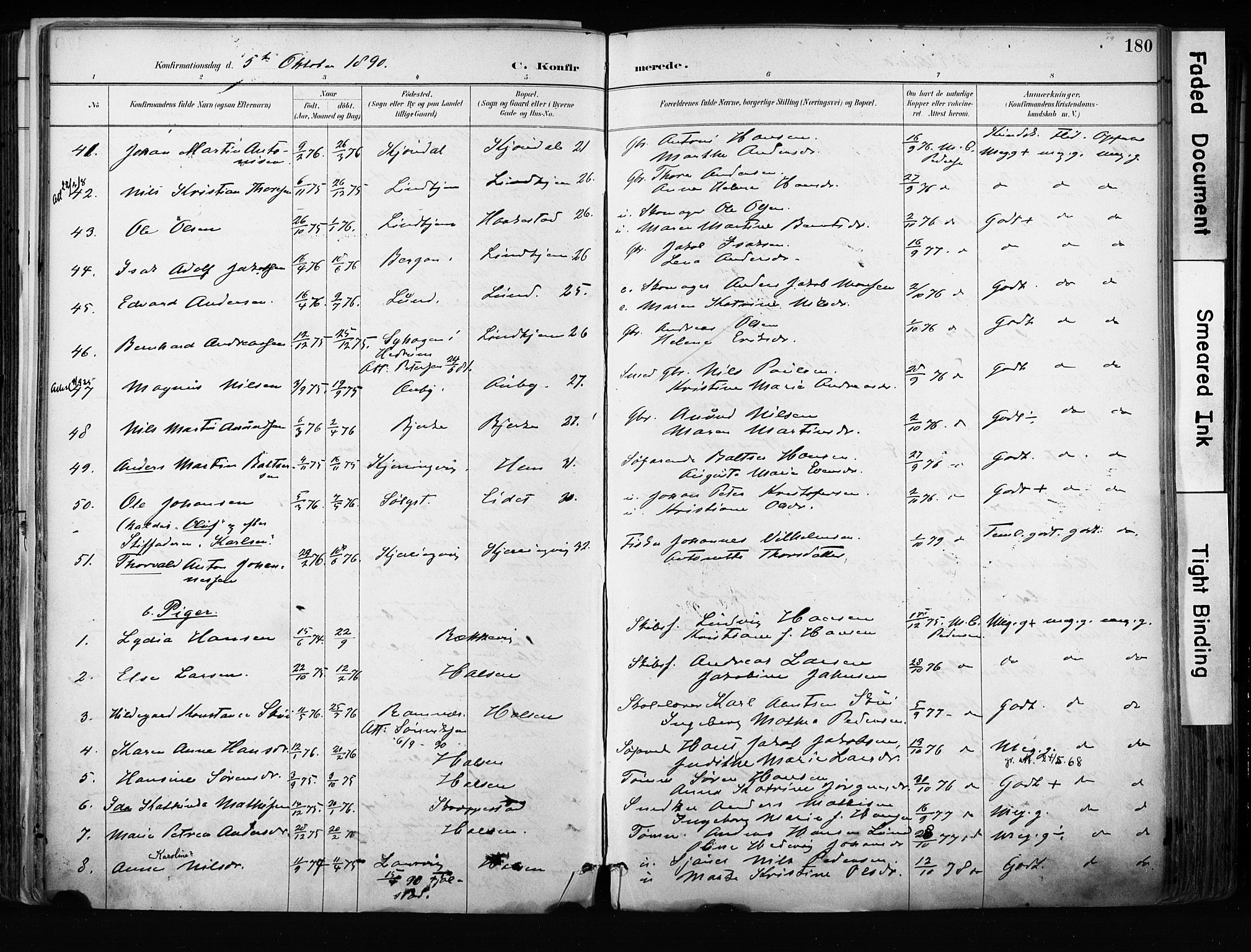 Tjølling kirkebøker, AV/SAKO-A-60/F/Fa/L0009: Parish register (official) no. 9, 1887-1905, p. 180