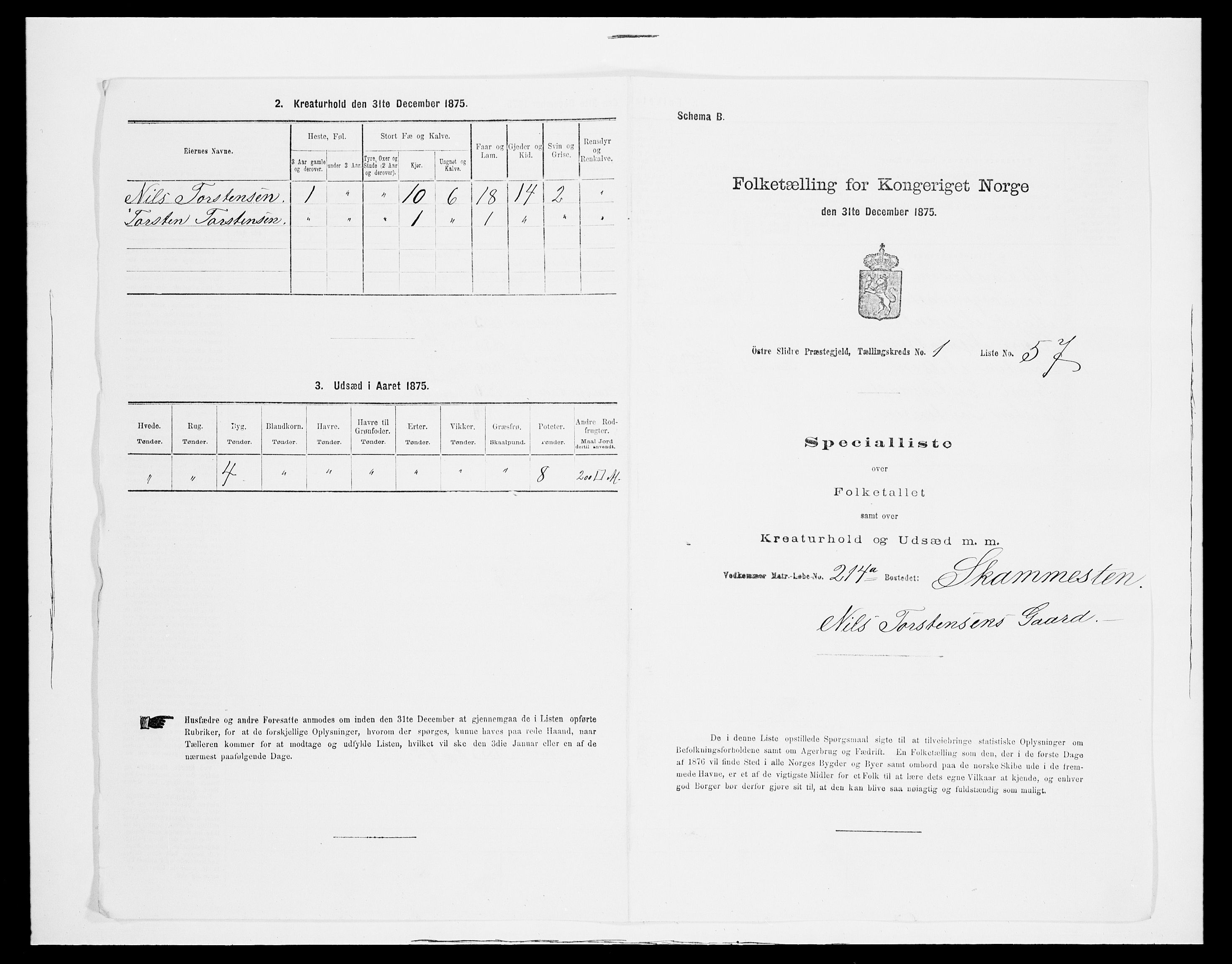 SAH, 1875 census for 0544P Øystre Slidre, 1875, p. 170