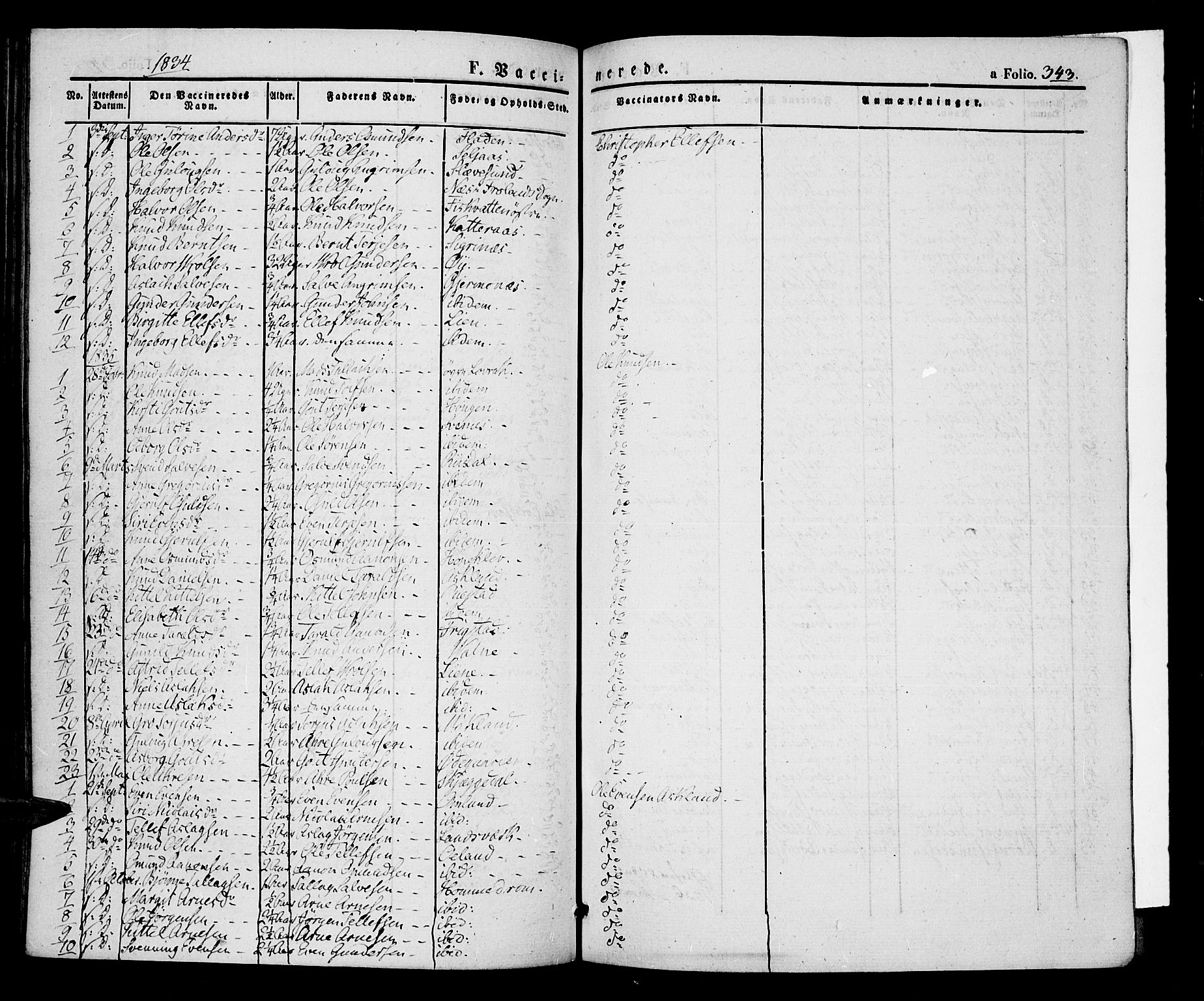 Åmli sokneprestkontor, AV/SAK-1111-0050/F/Fa/Fac/L0007: Parish register (official) no. A 7 /1, 1829-1851, p. 343