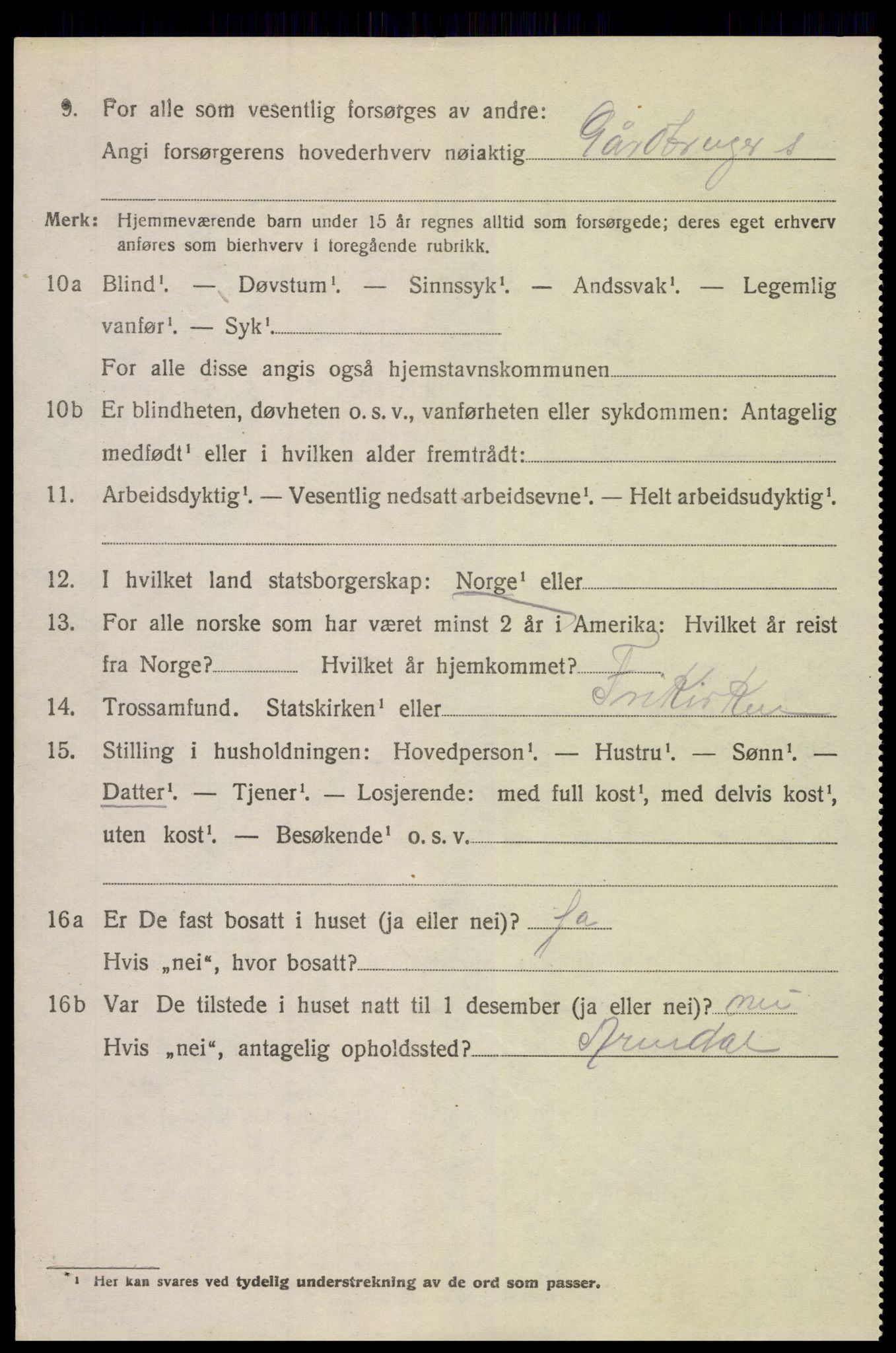 SAK, 1920 census for Øyestad, 1920, p. 10105