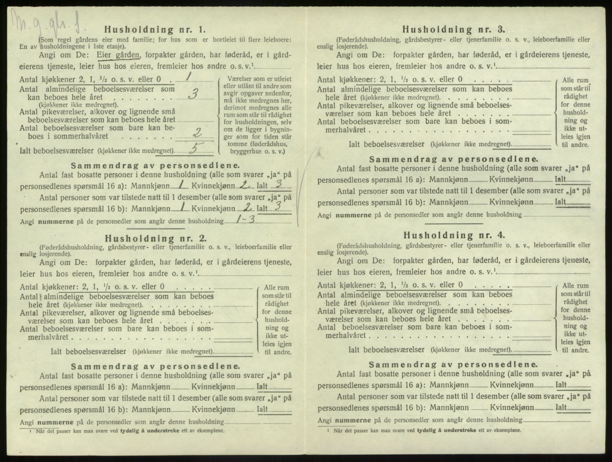 SAB, 1920 census for Gaular, 1920, p. 623