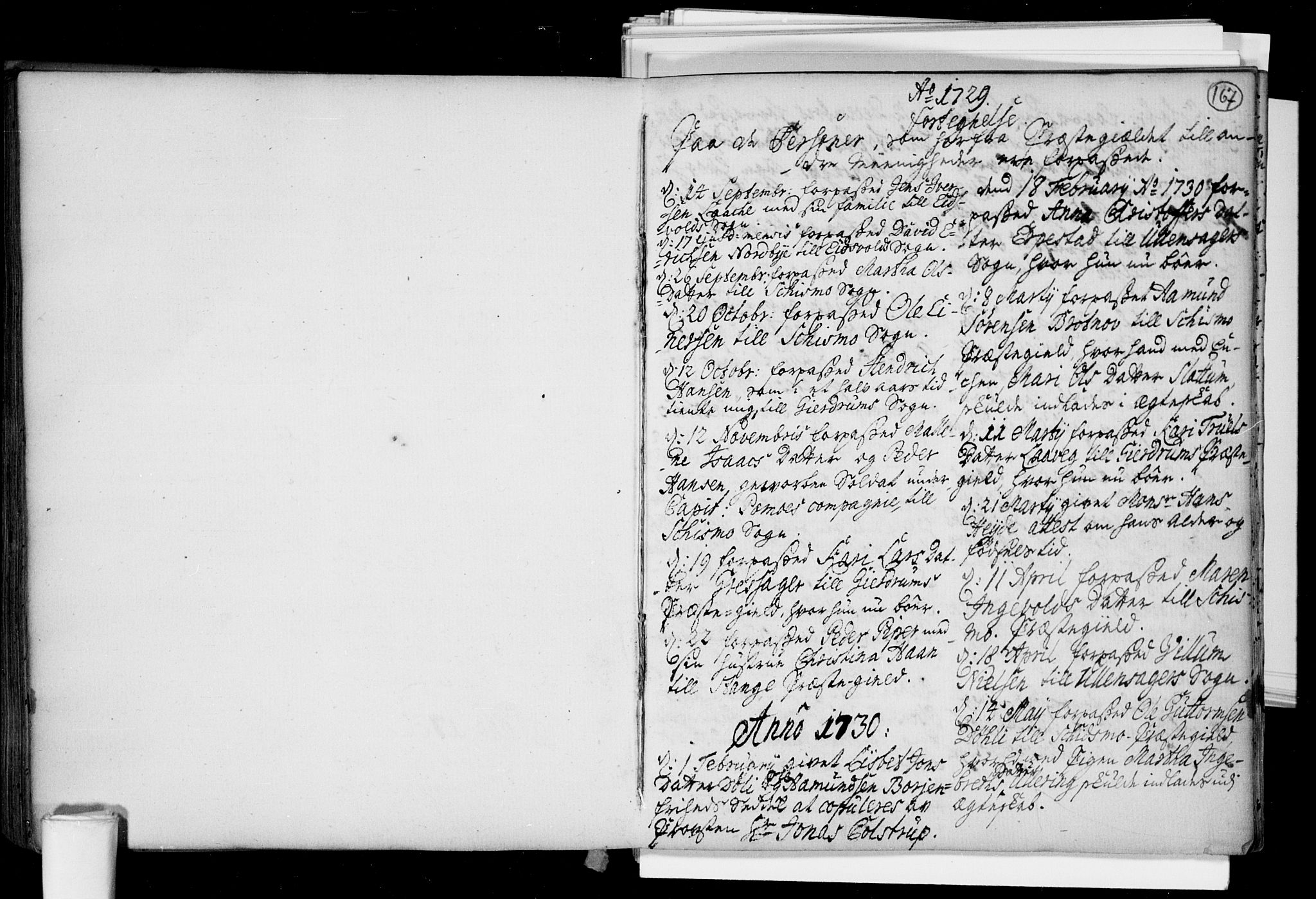 Nannestad prestekontor Kirkebøker, SAO/A-10414a/F/Fa/L0005: Parish register (official) no. I 5, 1729-1738, p. 167