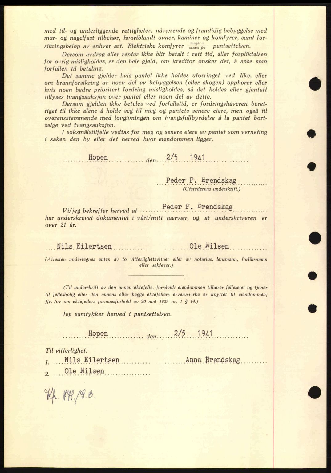 Nordmøre sorenskriveri, SAT/A-4132/1/2/2Ca: Mortgage book no. B88, 1941-1942, Diary no: : 1118/1941