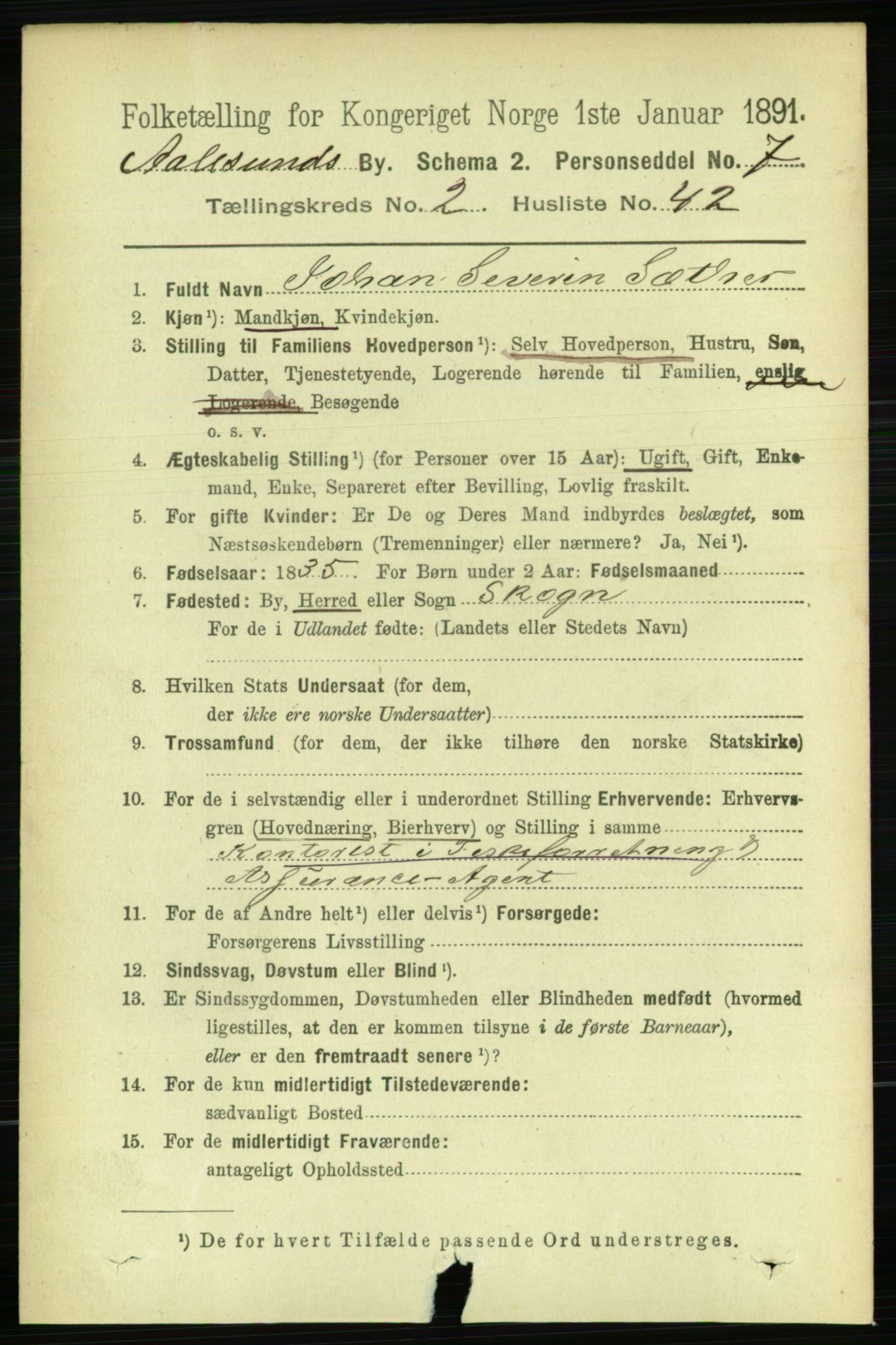 RA, 1891 census for 1501 Ålesund, 1891, p. 2270