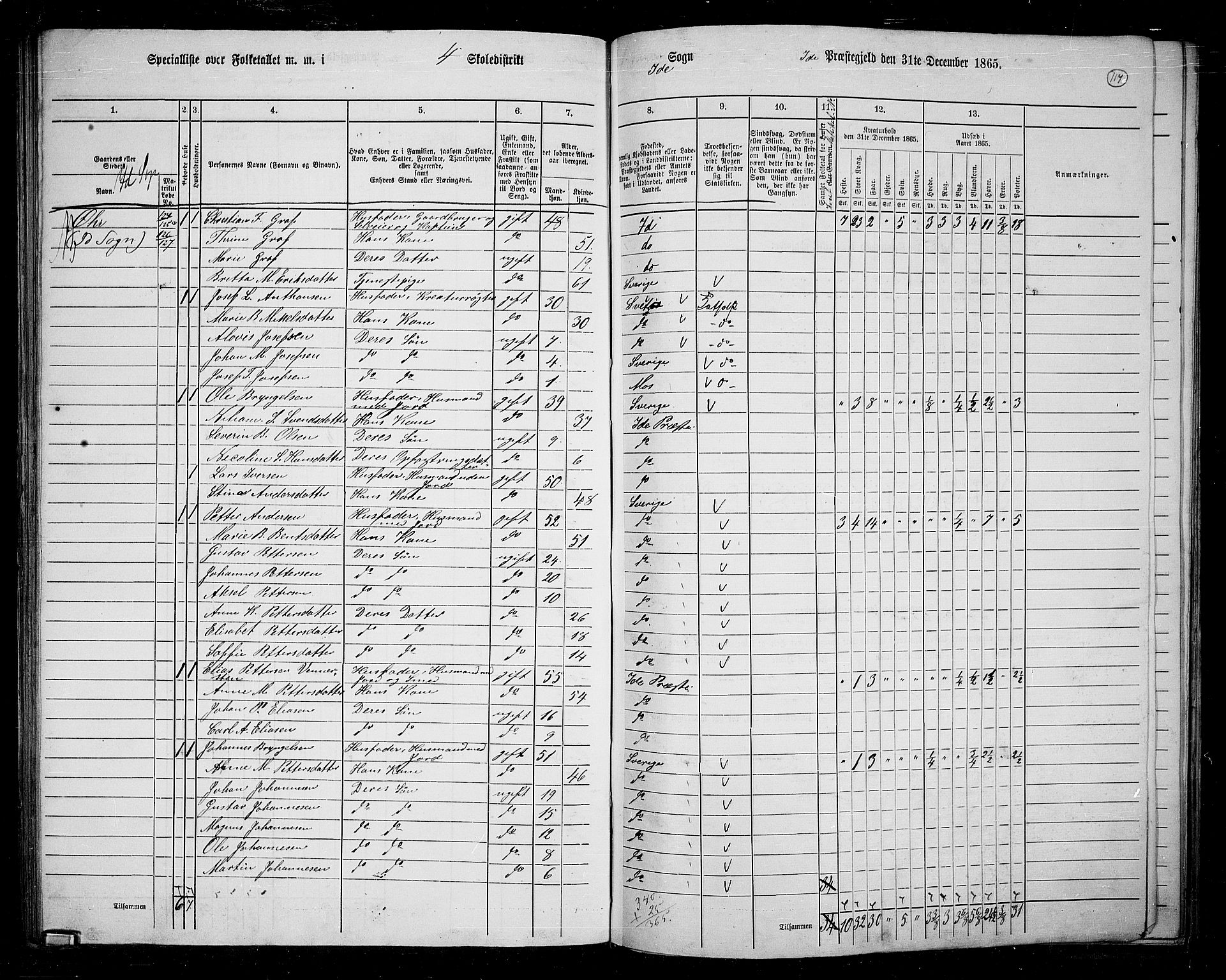 RA, 1865 census for Idd, 1865, p. 106