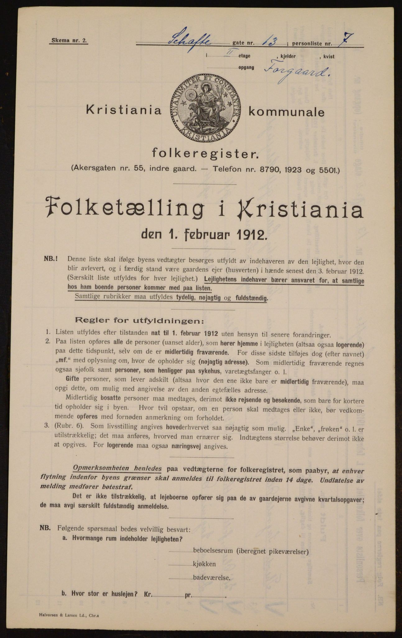 OBA, Municipal Census 1912 for Kristiania, 1912, p. 89667