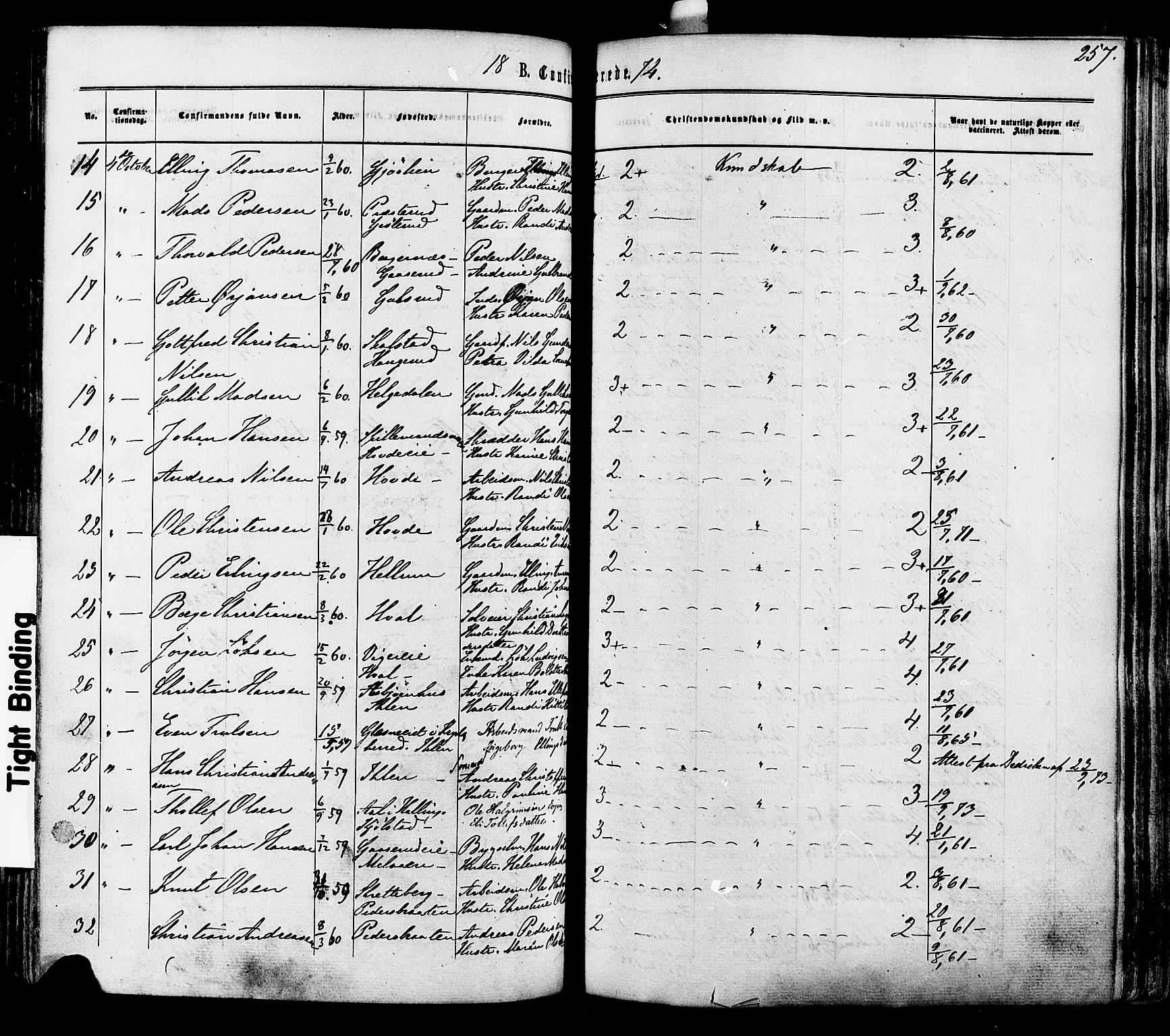 Modum kirkebøker, SAKO/A-234/F/Fa/L0010: Parish register (official) no. 10, 1865-1876, p. 257