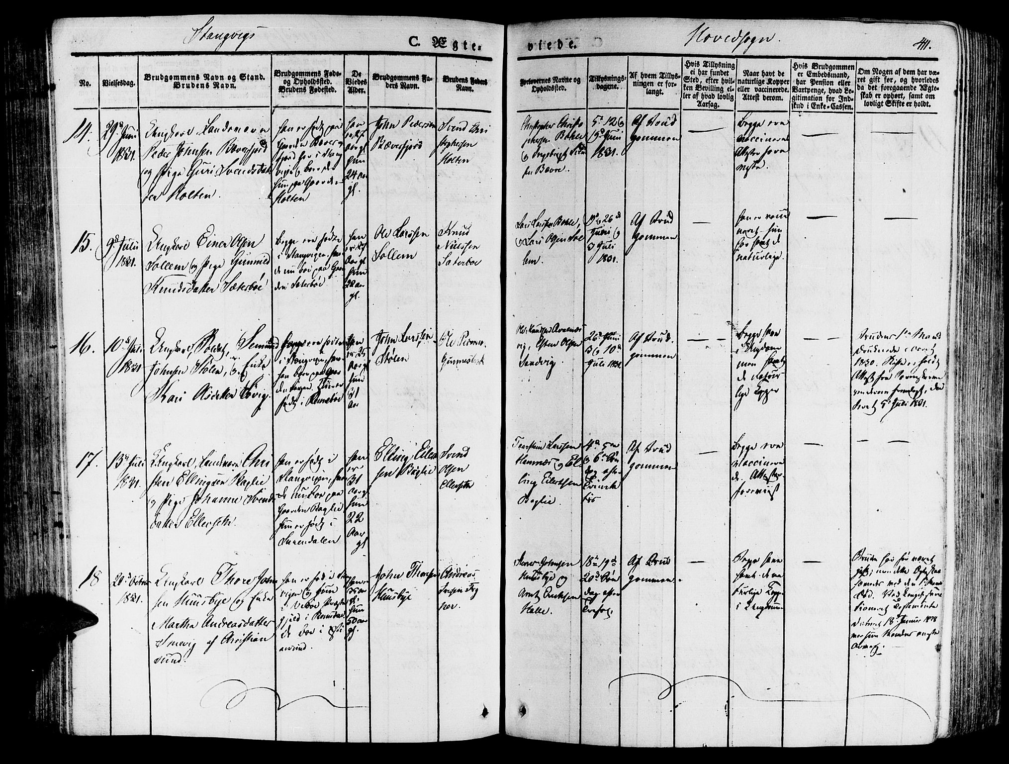 Ministerialprotokoller, klokkerbøker og fødselsregistre - Møre og Romsdal, AV/SAT-A-1454/592/L1024: Parish register (official) no. 592A03 /1, 1831-1849, p. 411