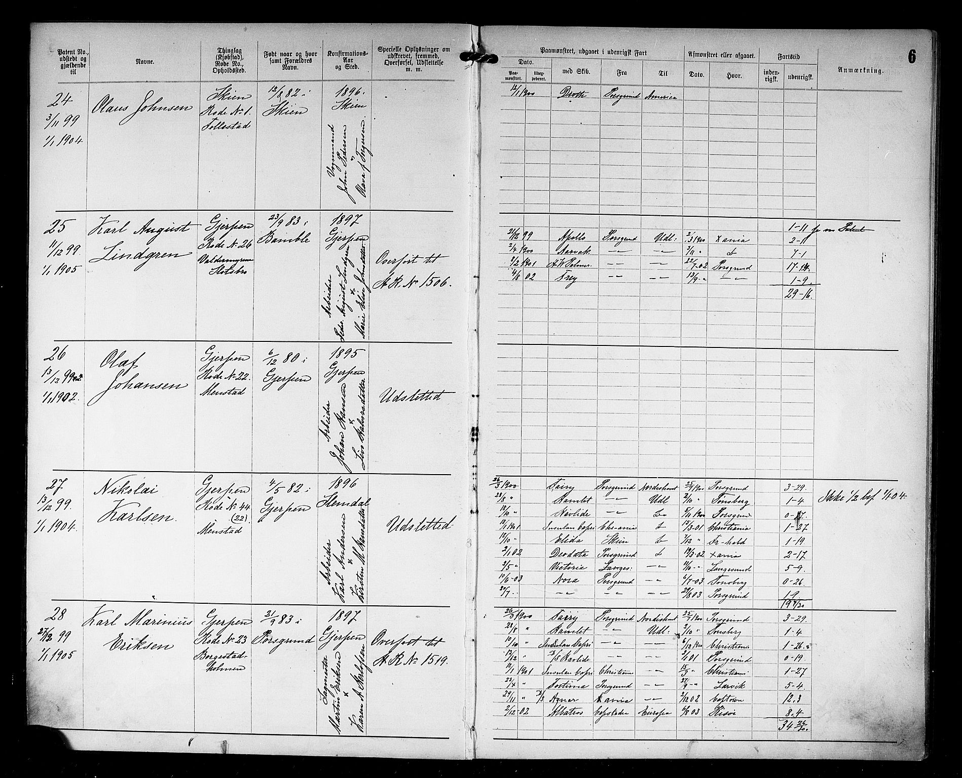 Skien innrulleringskontor, AV/SAKO-A-832/F/Fc/L0005: Annotasjonsrulle, 1899, p. 8