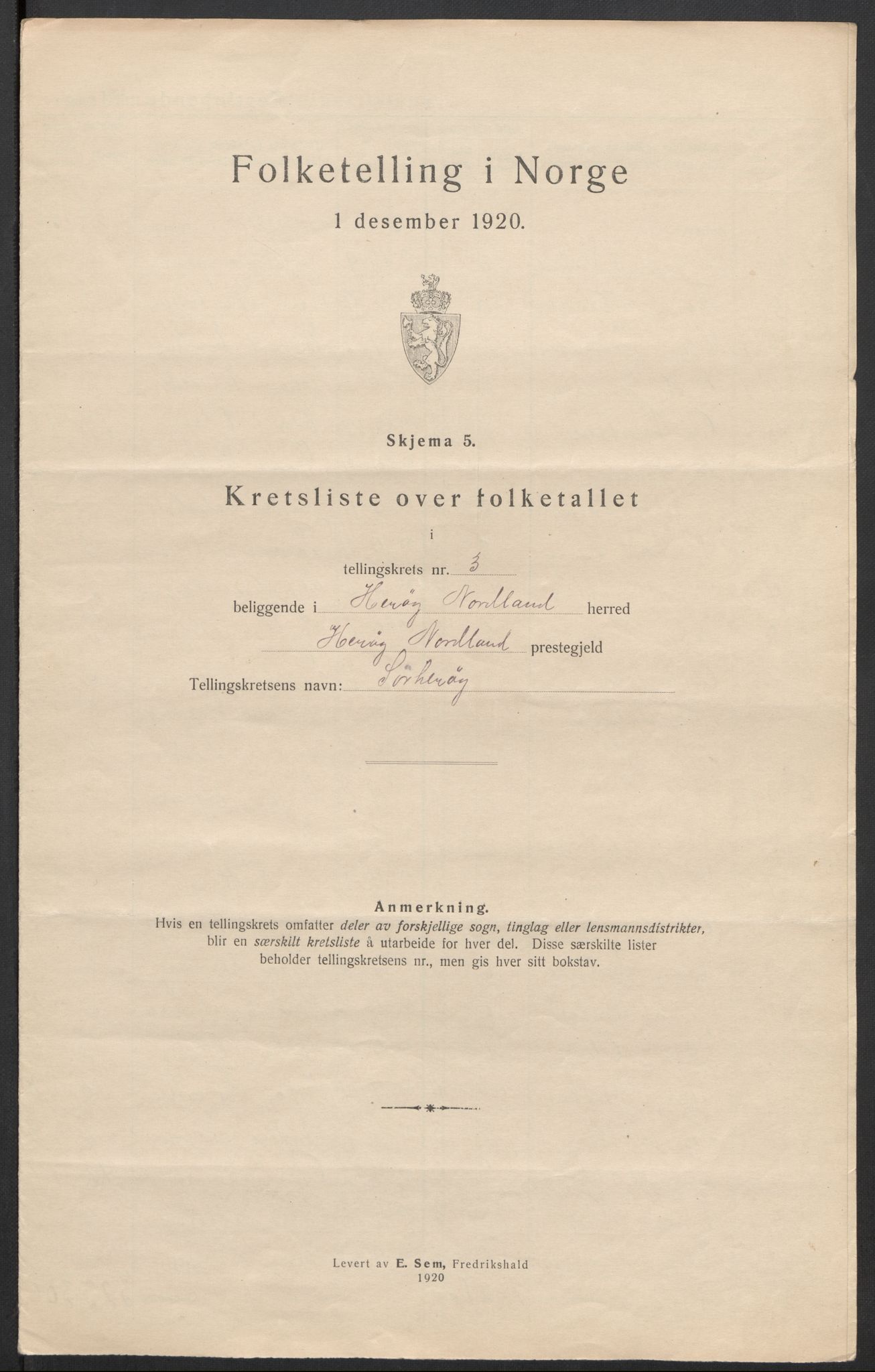 SAT, 1920 census for Herøy, 1920, p. 12