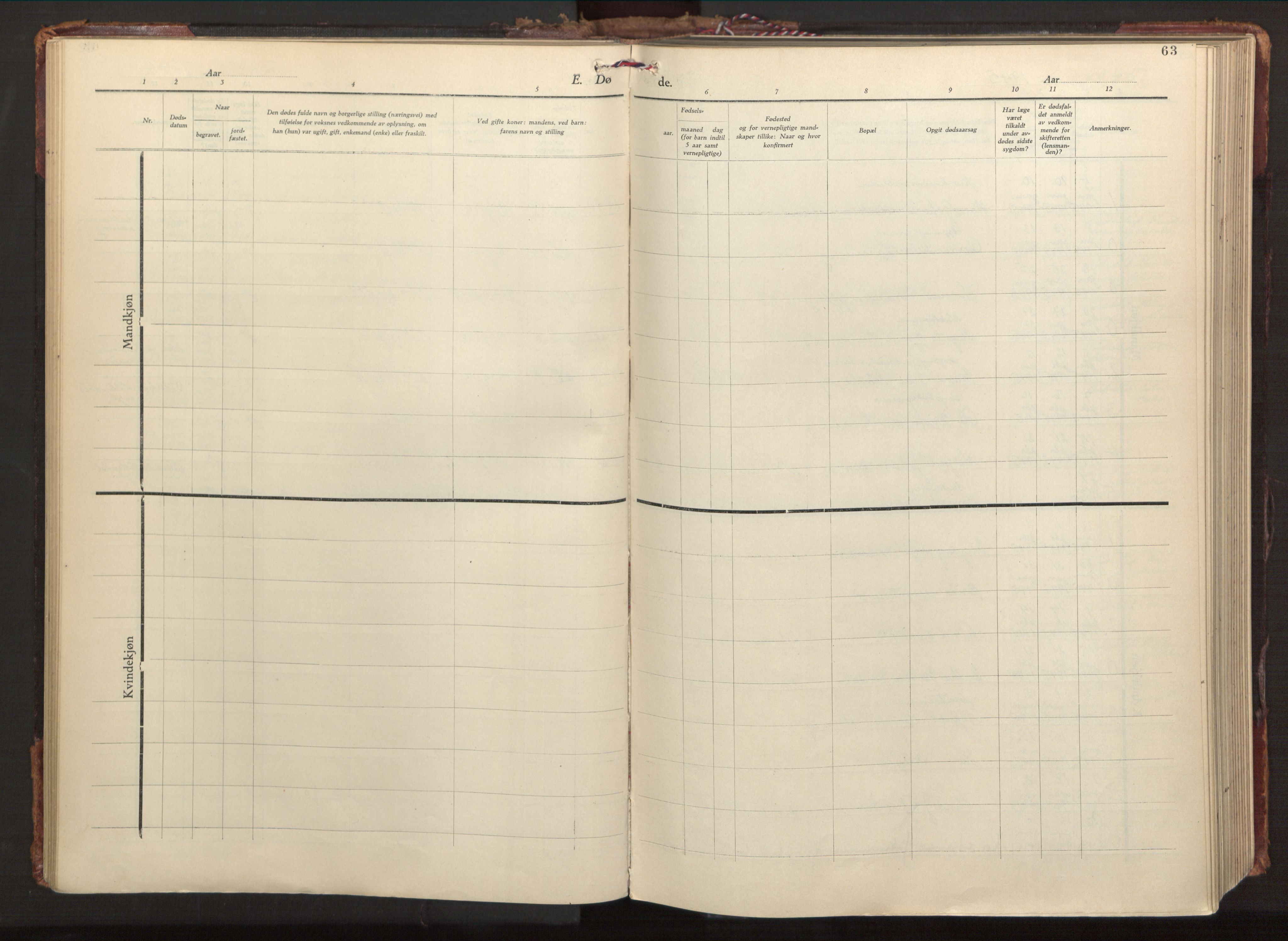 St. Olavs Sokneprestembete, AV/SAB-A-78101/H/Haa: Parish register (official) no. D 1, 1928-1981, p. 63