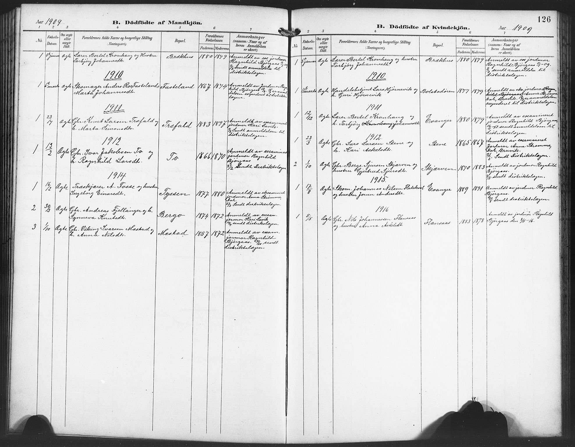 Evanger sokneprestembete, SAB/A-99924: Parish register (copy) no. A 5, 1897-1917, p. 126