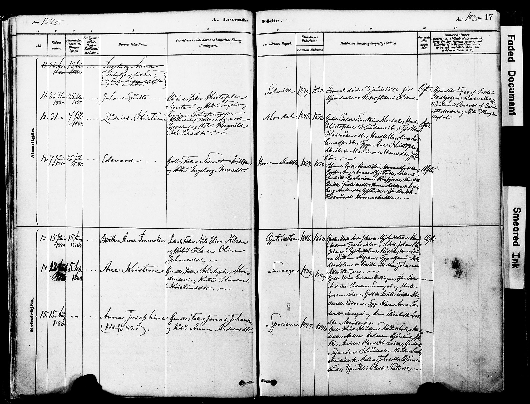 Ministerialprotokoller, klokkerbøker og fødselsregistre - Møre og Romsdal, AV/SAT-A-1454/560/L0721: Parish register (official) no. 560A05, 1878-1917, p. 17